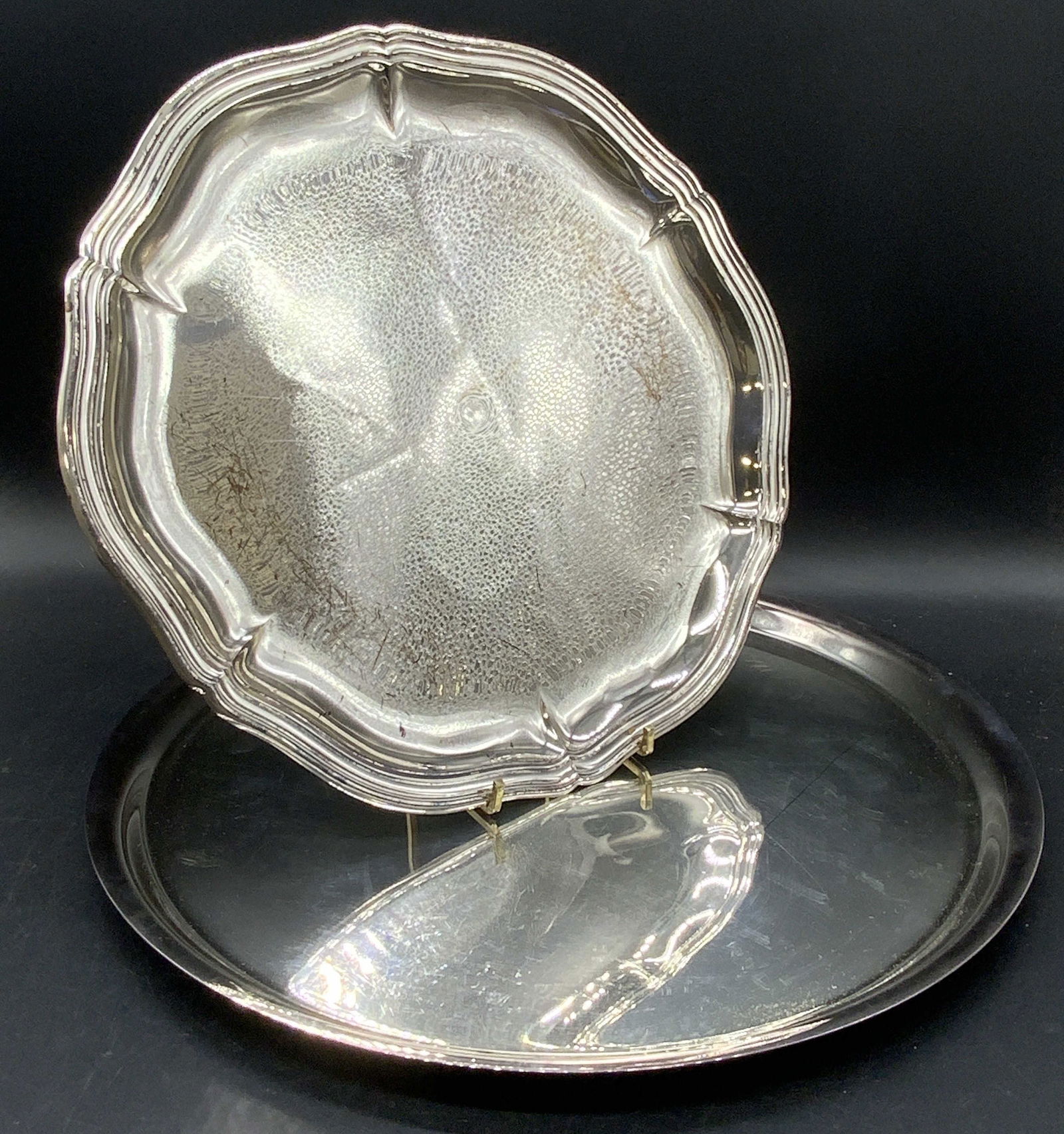 Lot 2 Silver Plated Serving Trays, WEBSTER &more (1 of 13)