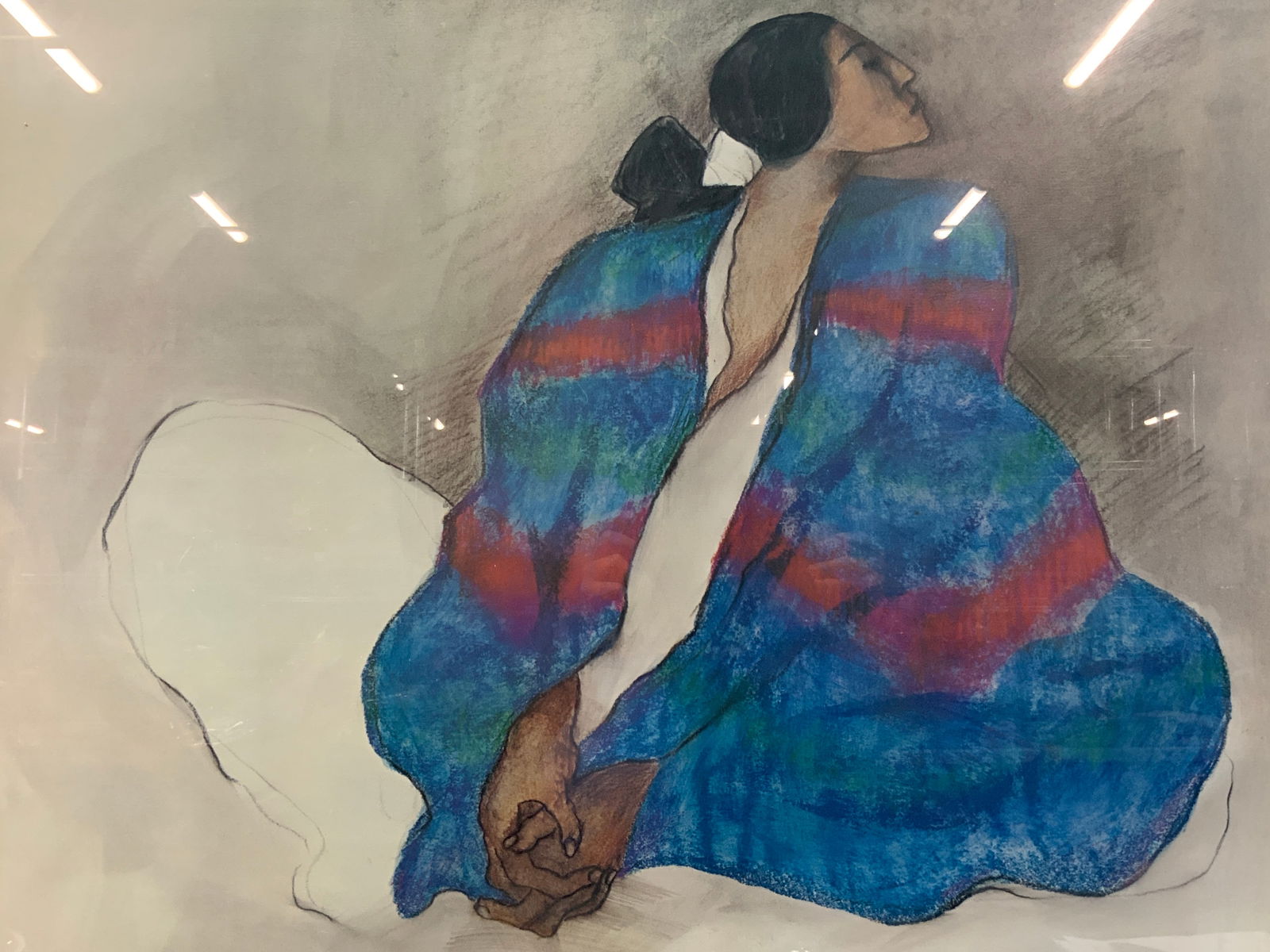 RC Gorman Woman In blue 1977 Lithograph (1 of 11)