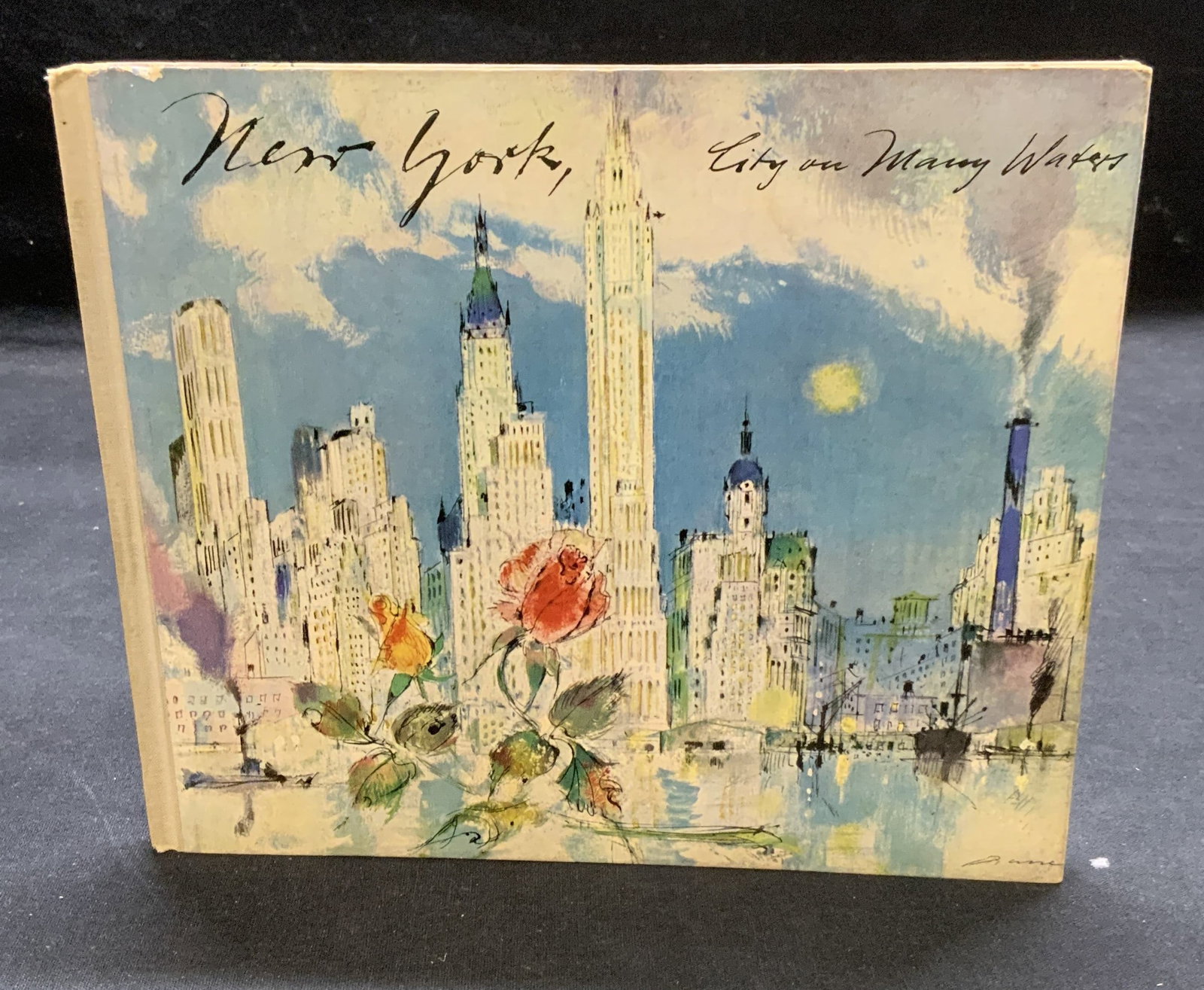 New York, City On Many Waters, Illustrated: Hardcover copy of New York, City On Many Waters by Meyer Berger. Illustrated by Fritz Busse. Published by Golden Griffin Books, no date. Measures approx. 7 x 8.25 inches. Wear to cover, pages, and spi