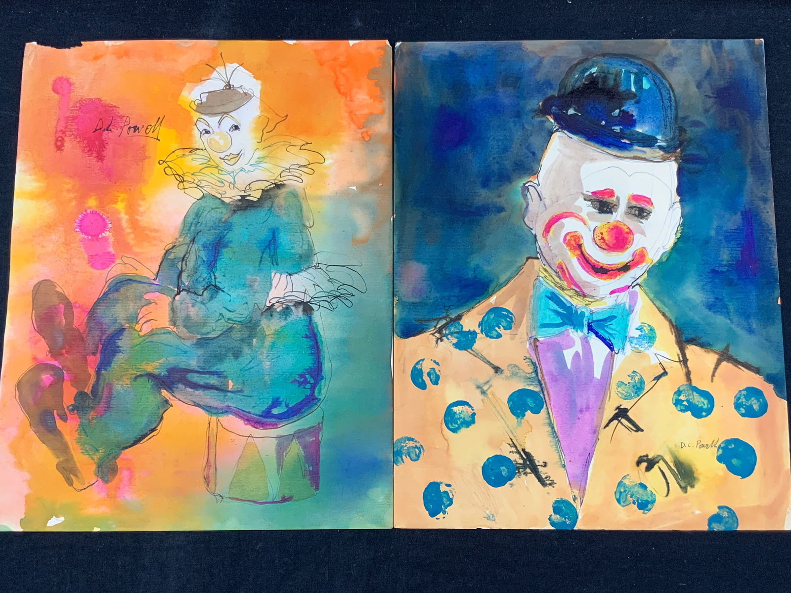 Two D.L.Powell Signed Clown Paintings (1 of 11)