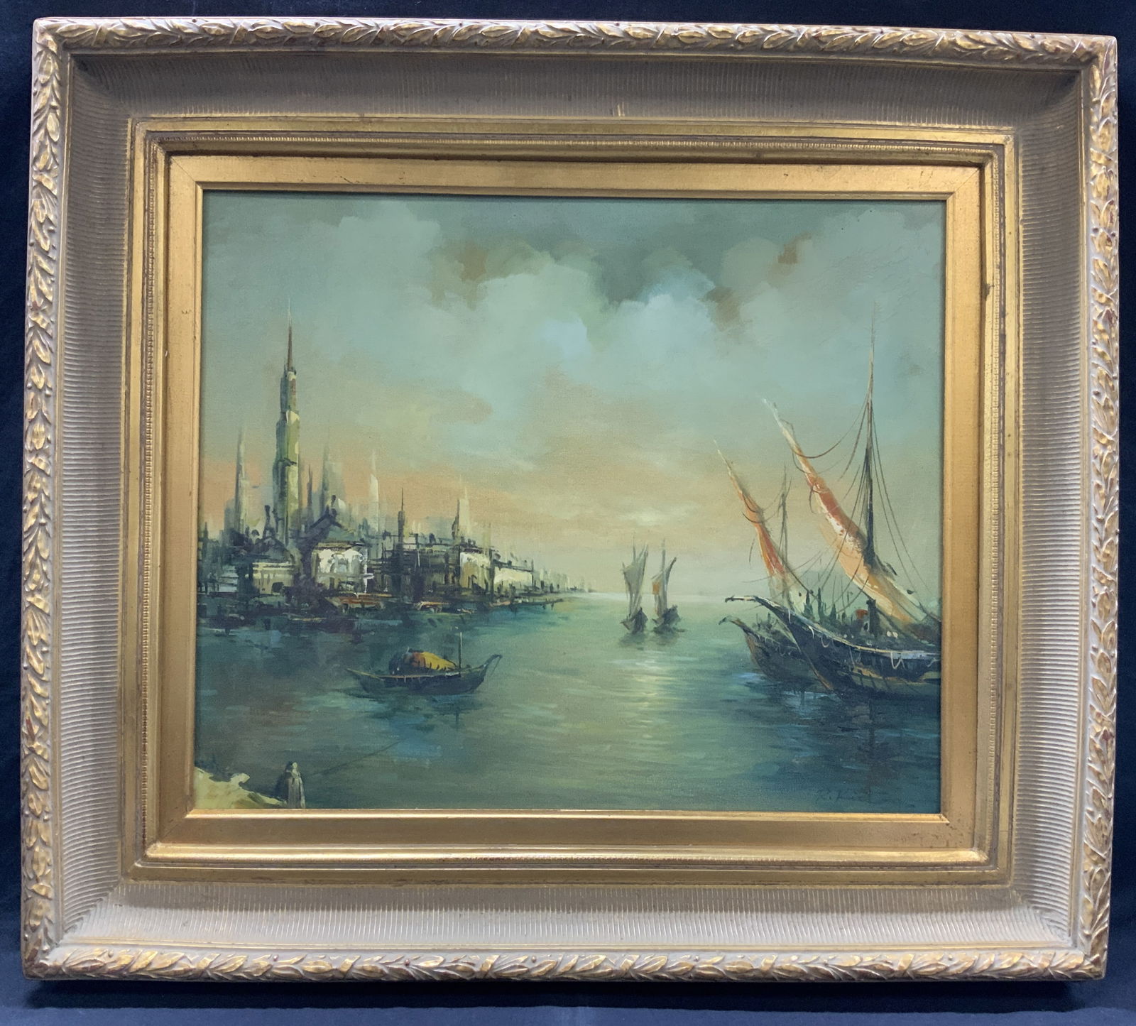 Signed Maritime Framed Oil Painting (1 of 10)