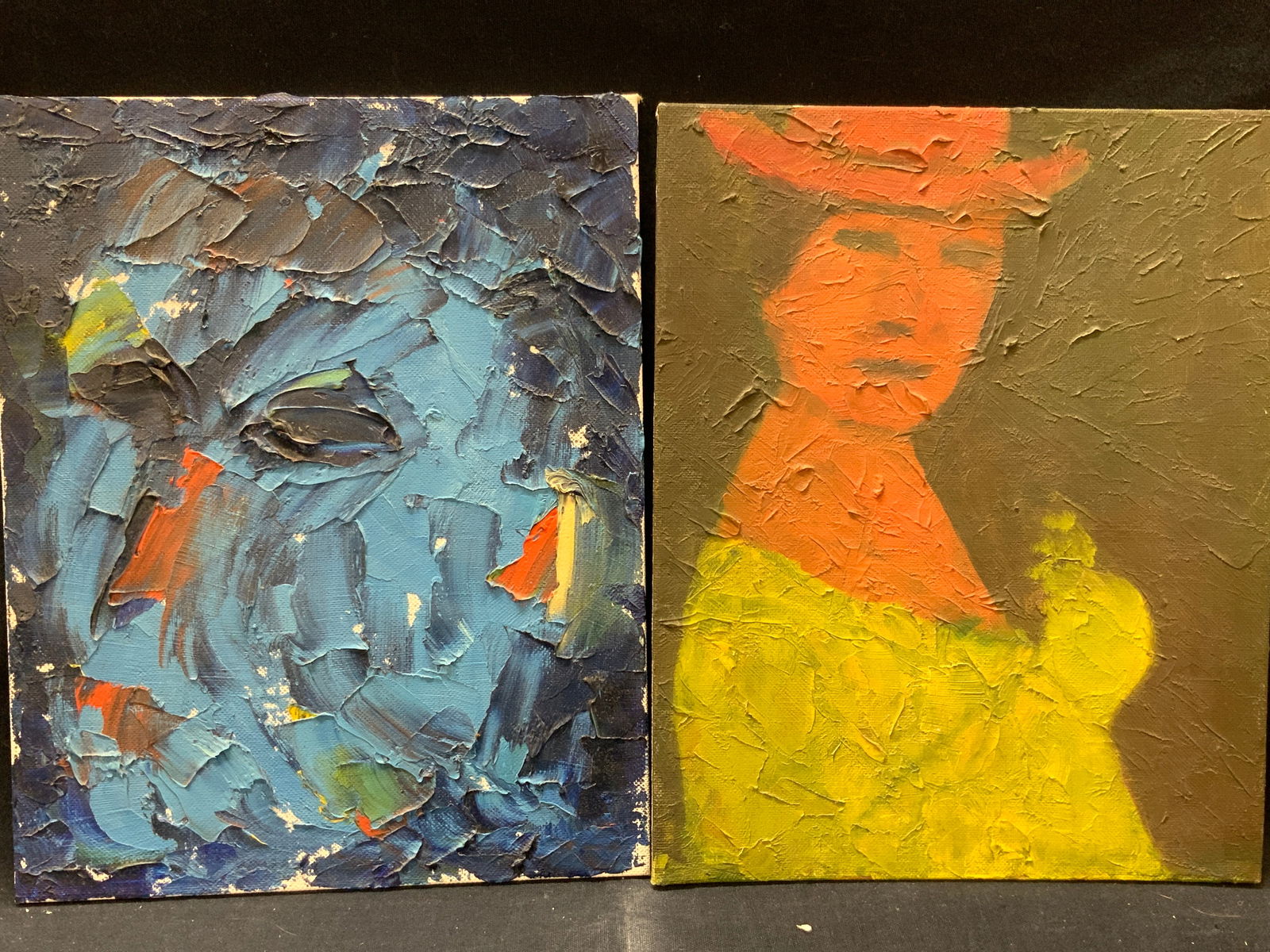 2 Abstract Acrylic Portrait Paintings (1 of 8)