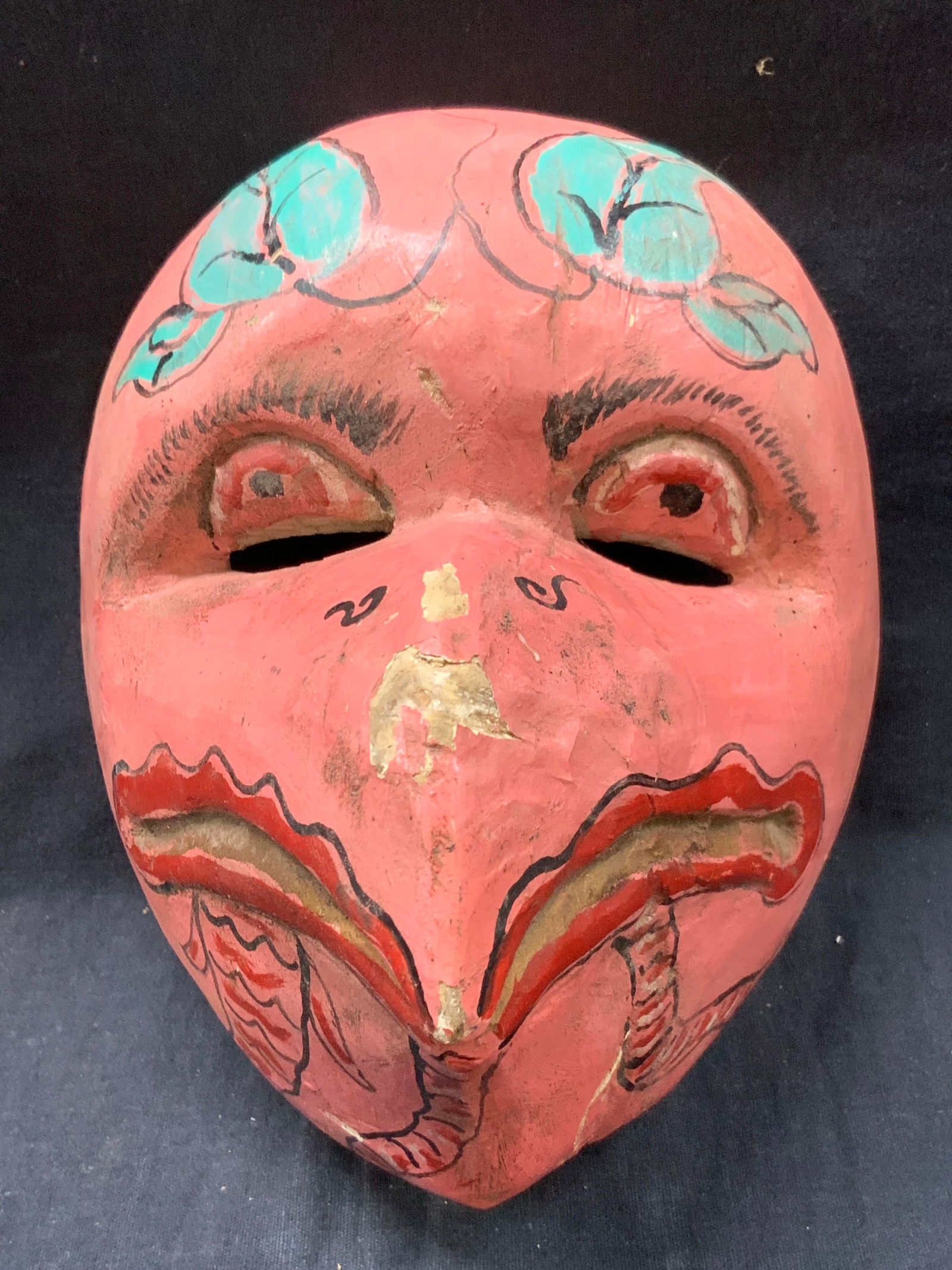 Antq Carved Wooden Bird Wayang Theater Mask (1 of 8)