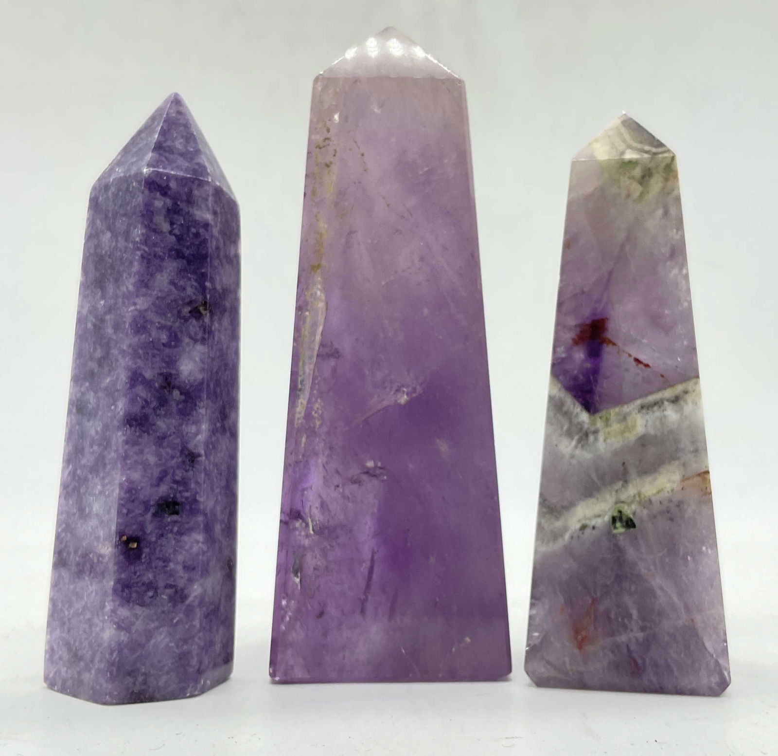 Lot 3 Purple Agate Obelisks (1 of 6)