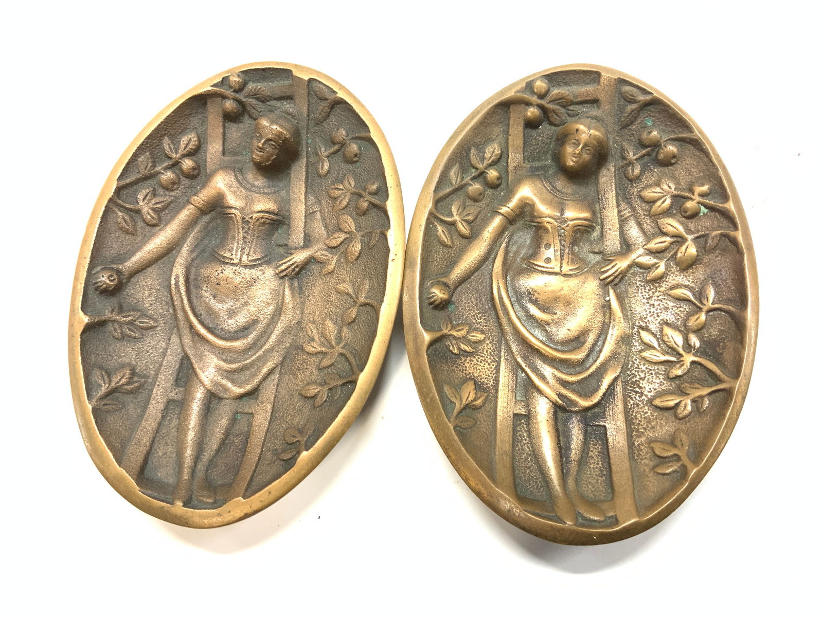 2 Peek A Boo Bronze Art Nouveau Trinket Dishes (1 of 6)