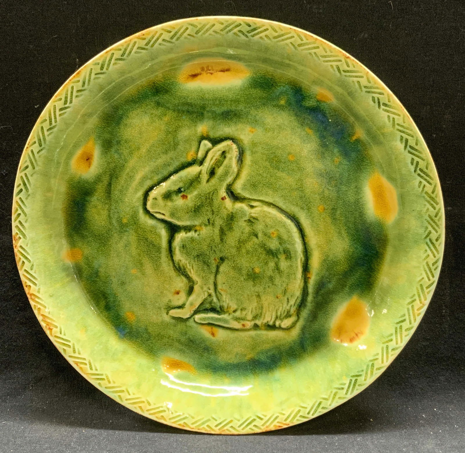 Bantam Tileworks Green Ceramic Rabbit Plate (1 of 6)