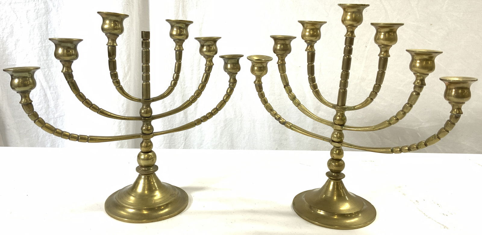Pair Vintage 7 Arm Brass Candelabras (1 of 7)