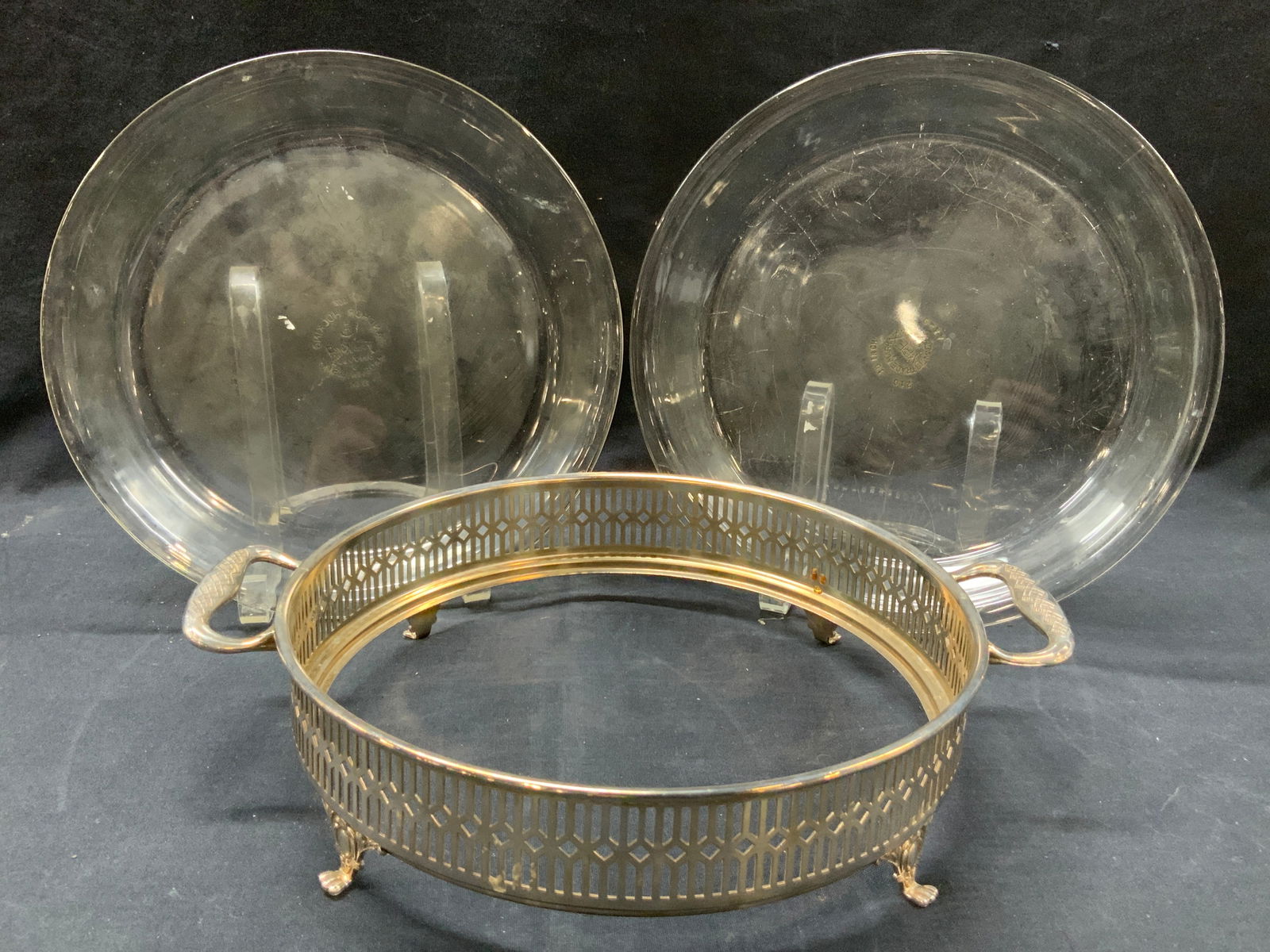 3 AnchorHocking & Pyrex Glass Trays Silver Pl Dish (1 of 10)