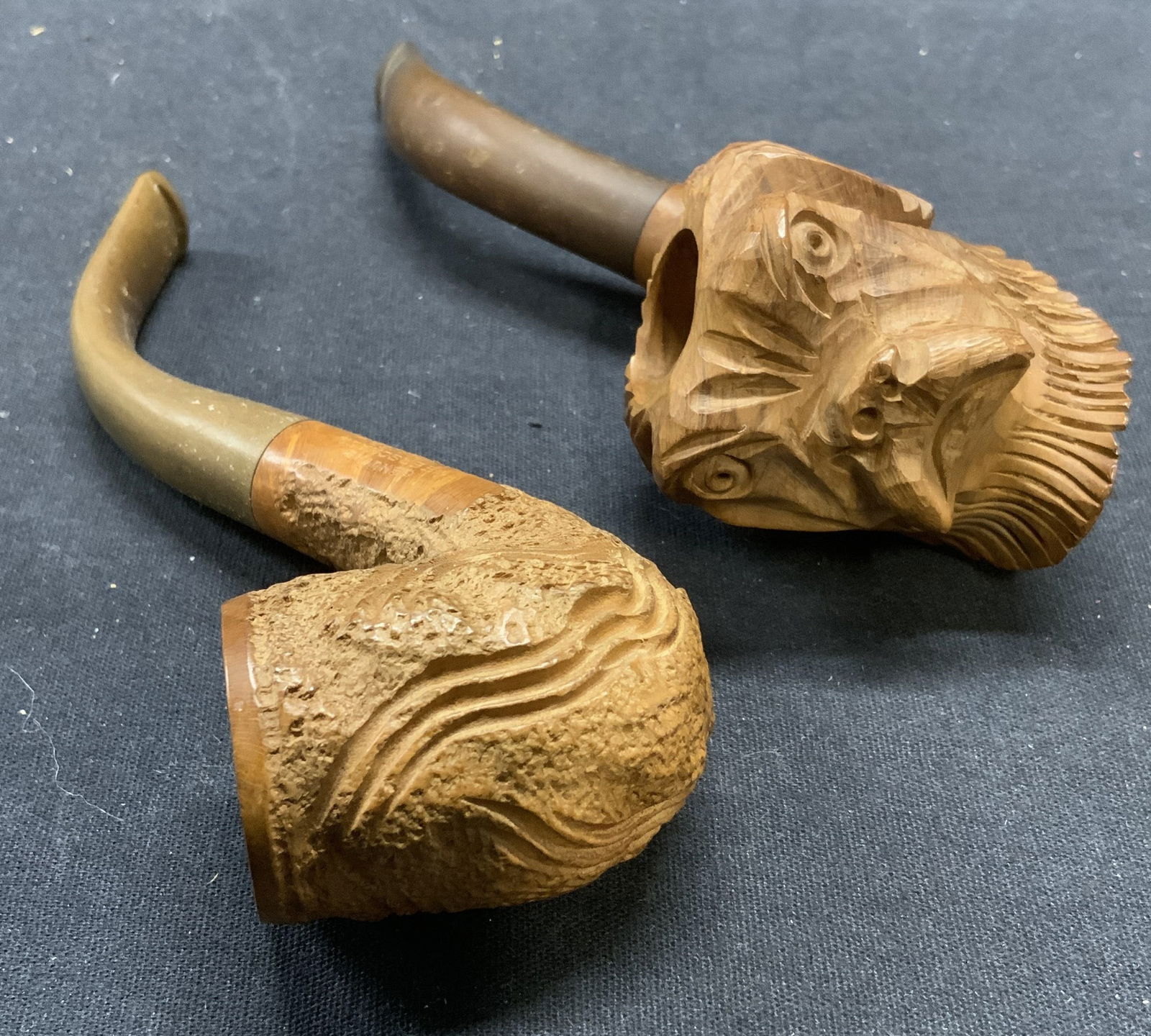 2 Picadilly Dog Pipe & Weber Carved Briar Pipe (1 of 11)