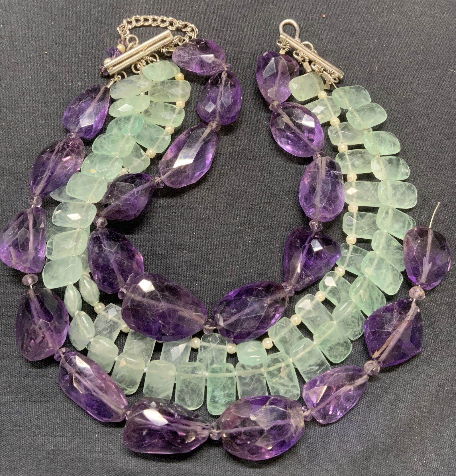 Amethyst & Green Gemstone Necklace, 1592 Ct (1 of 7)
