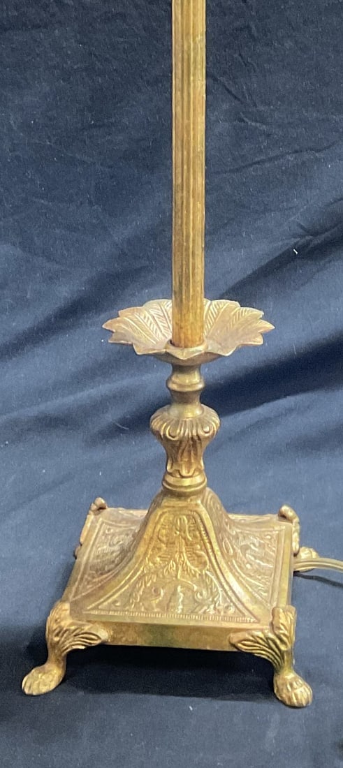 FREDERICK COOPER Gilt Table Top Lamp w Silk Shade (1 of 10)