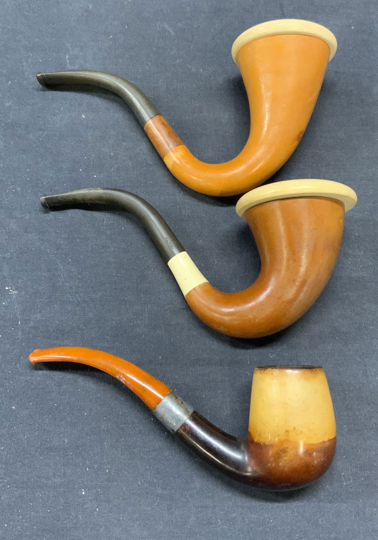 Lot 3 Vintage Wood & Meerschaum Pipes, Austria (1 of 13)