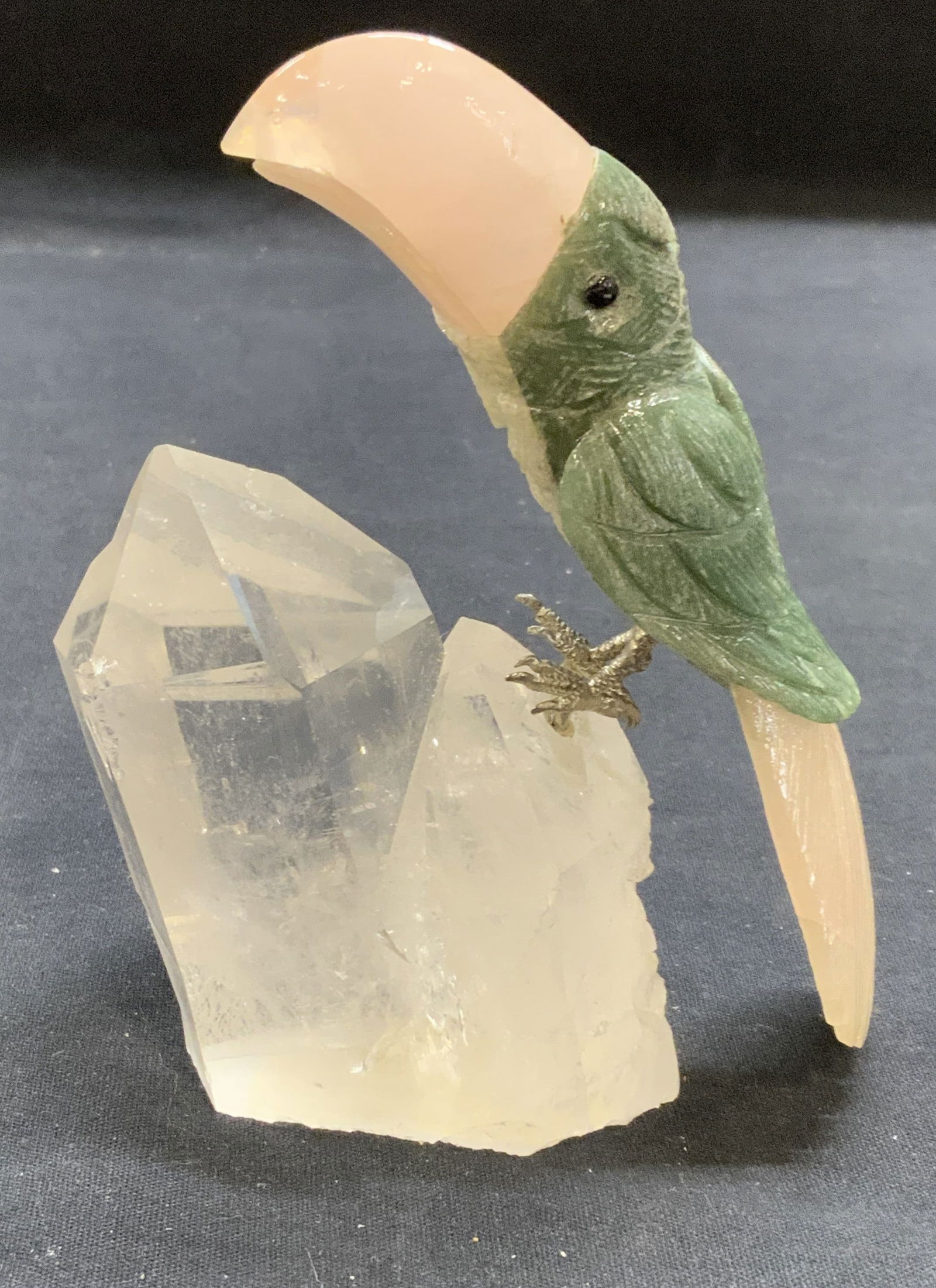 Carved Quartz Gemstone Toucan Figural (1 of 7)