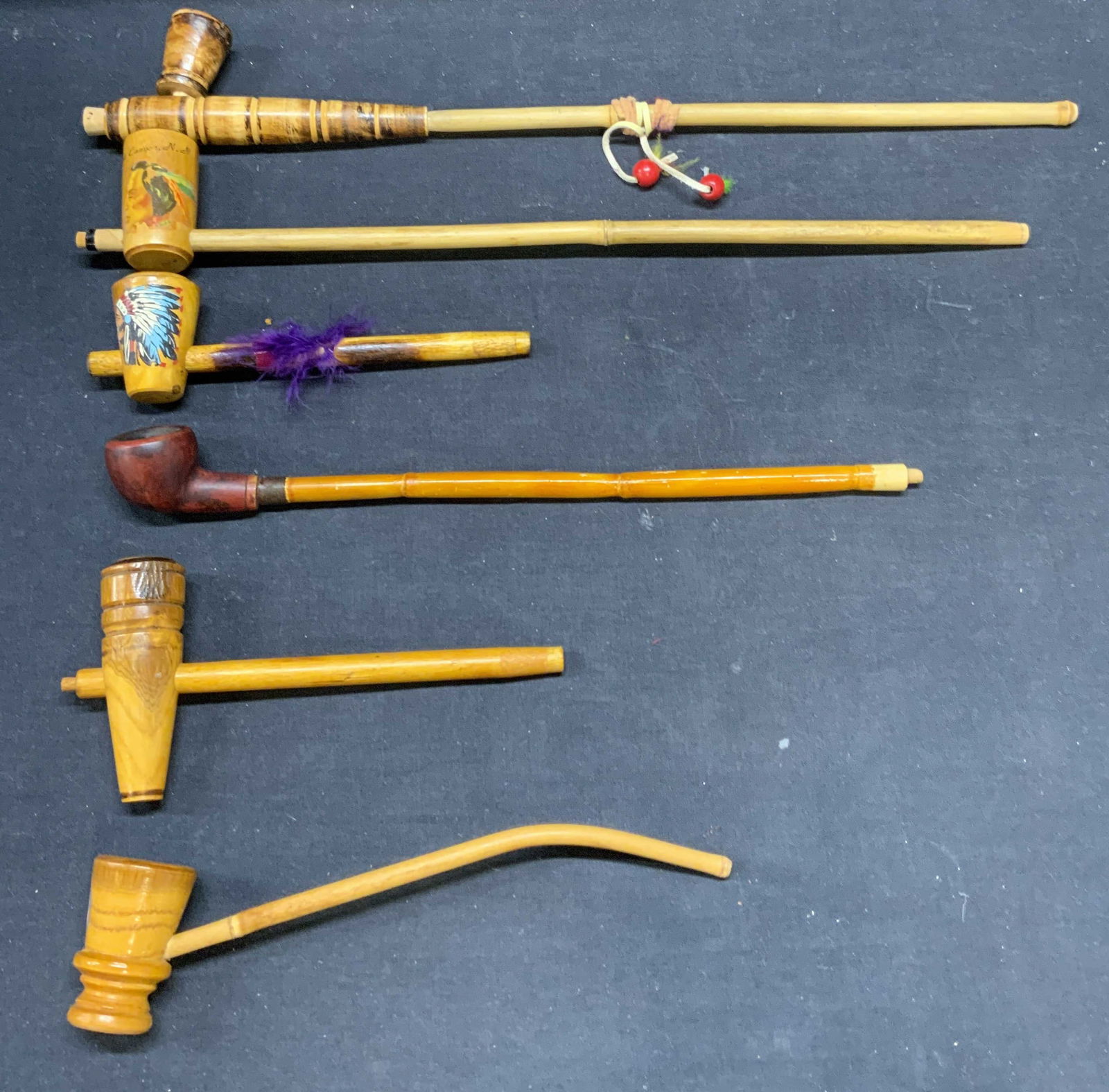 Lot 6 Native American Peace Pipes, H&B More (1 of 12)