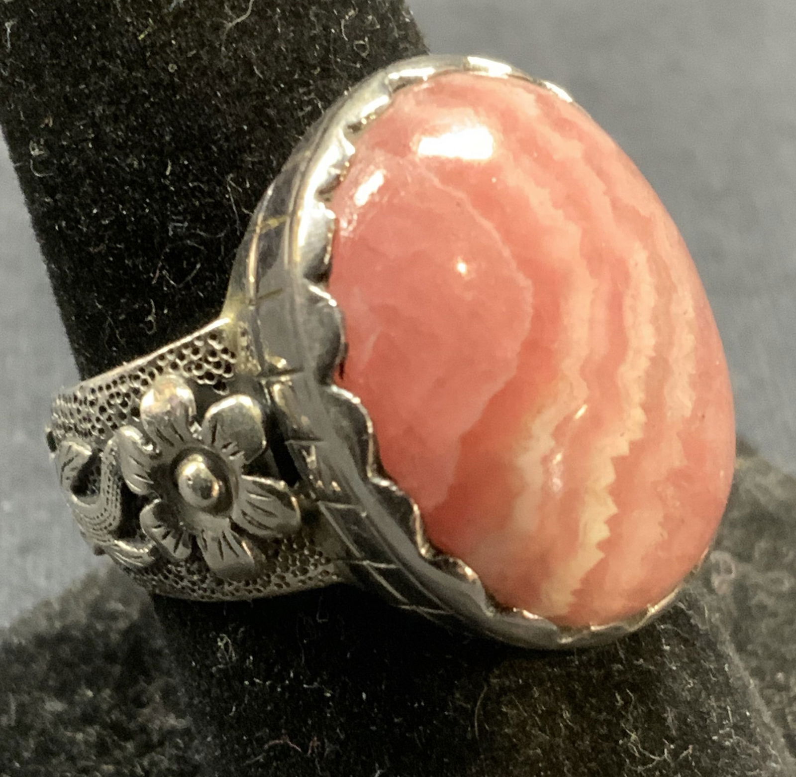 Vintage Sterling Silver Rhodochrosite Ring (1 of 6)