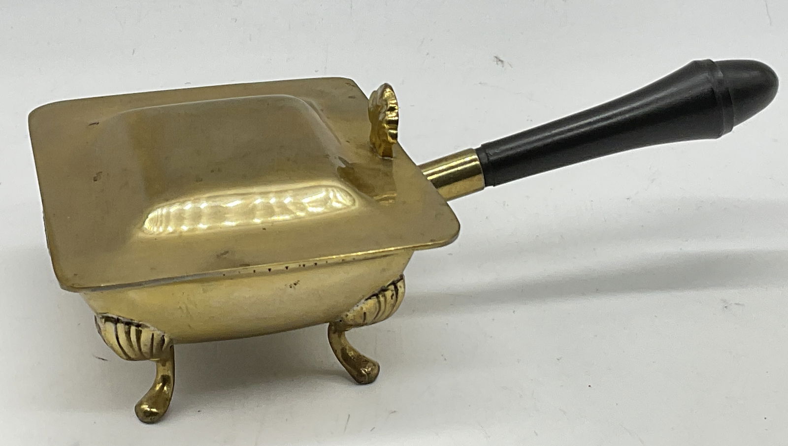 Claw Footed Brass Silent Butler Ashtray India (1 of 8)