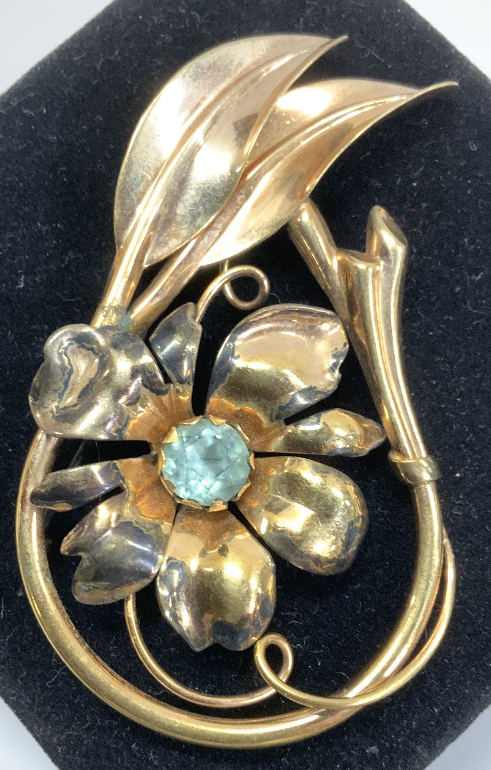 A Regel 12k Gold Plated Flower Brooch 3in (1 of 6)