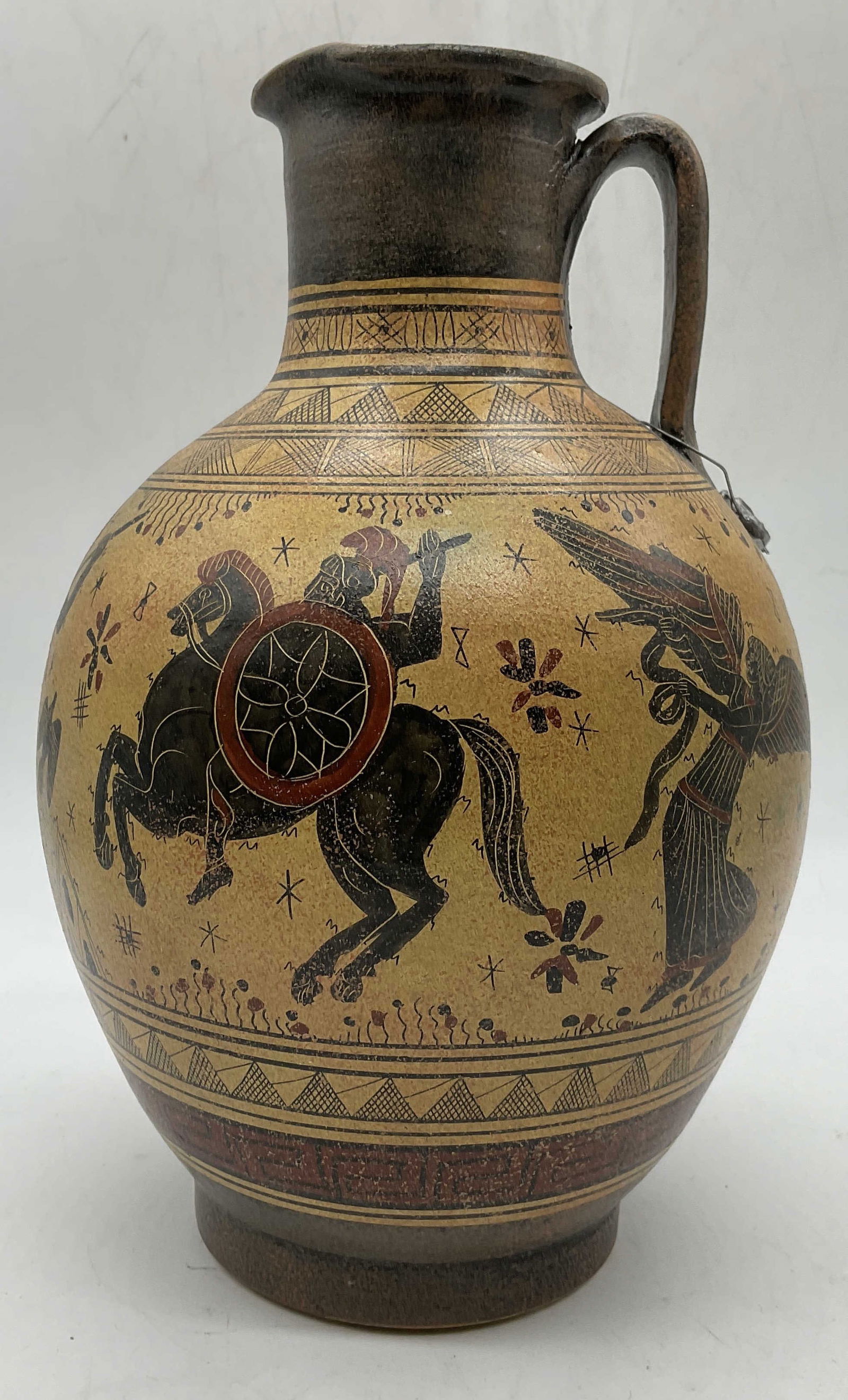 PEGASUS Geometric Art Ceramic Pitcher Greece (1 of 6)