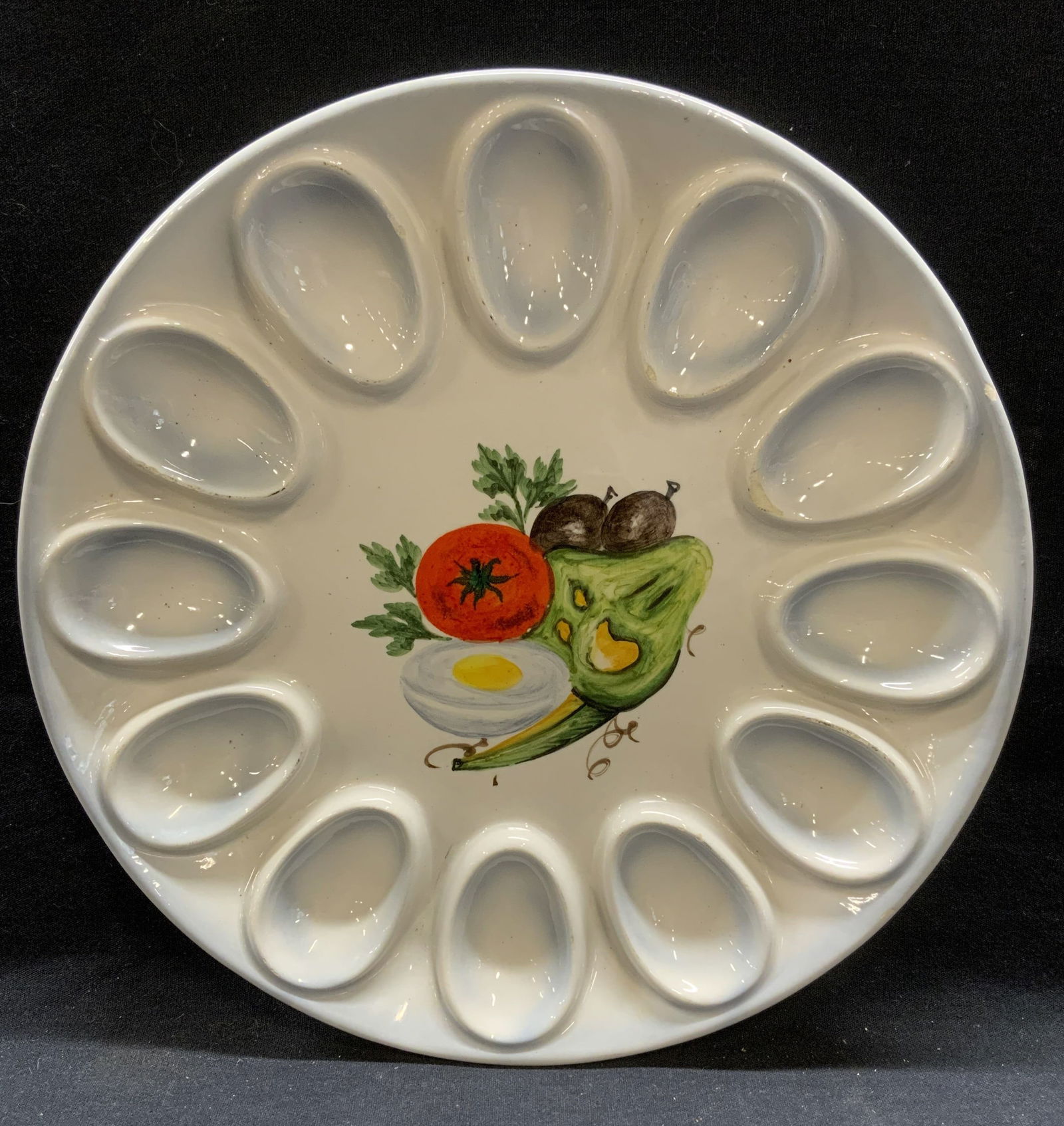 Vintage Ceramic Vegetable Egg Plate, Italy (1 of 8)