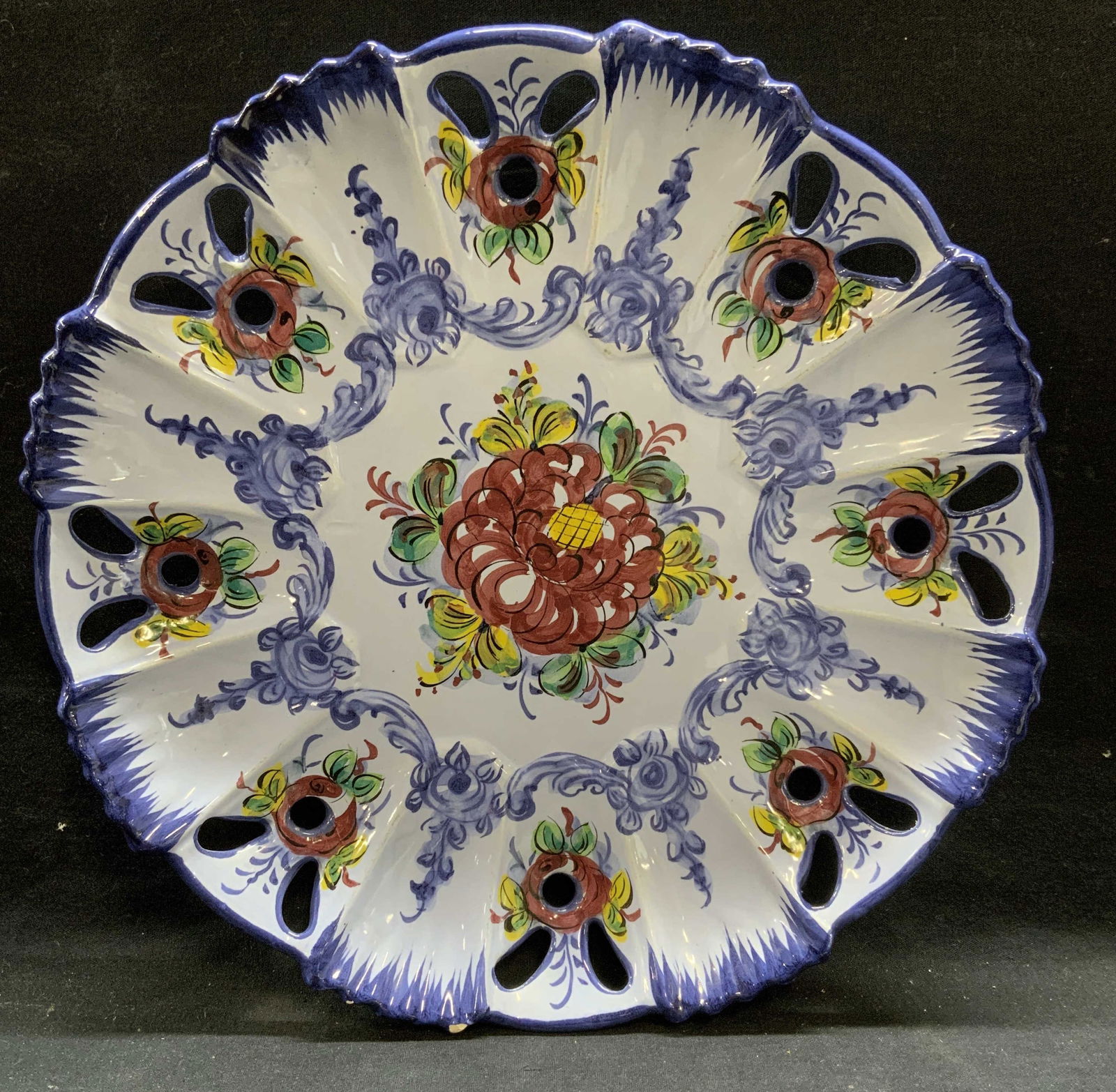 Vestal Hand Painted Ceramic Platter, Portugal (1 of 7)