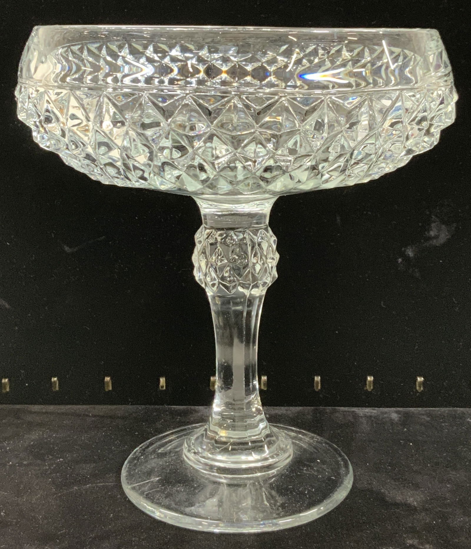 Indiana Glass Heavy Embossed Tazza Bowl, USA (1 of 6)