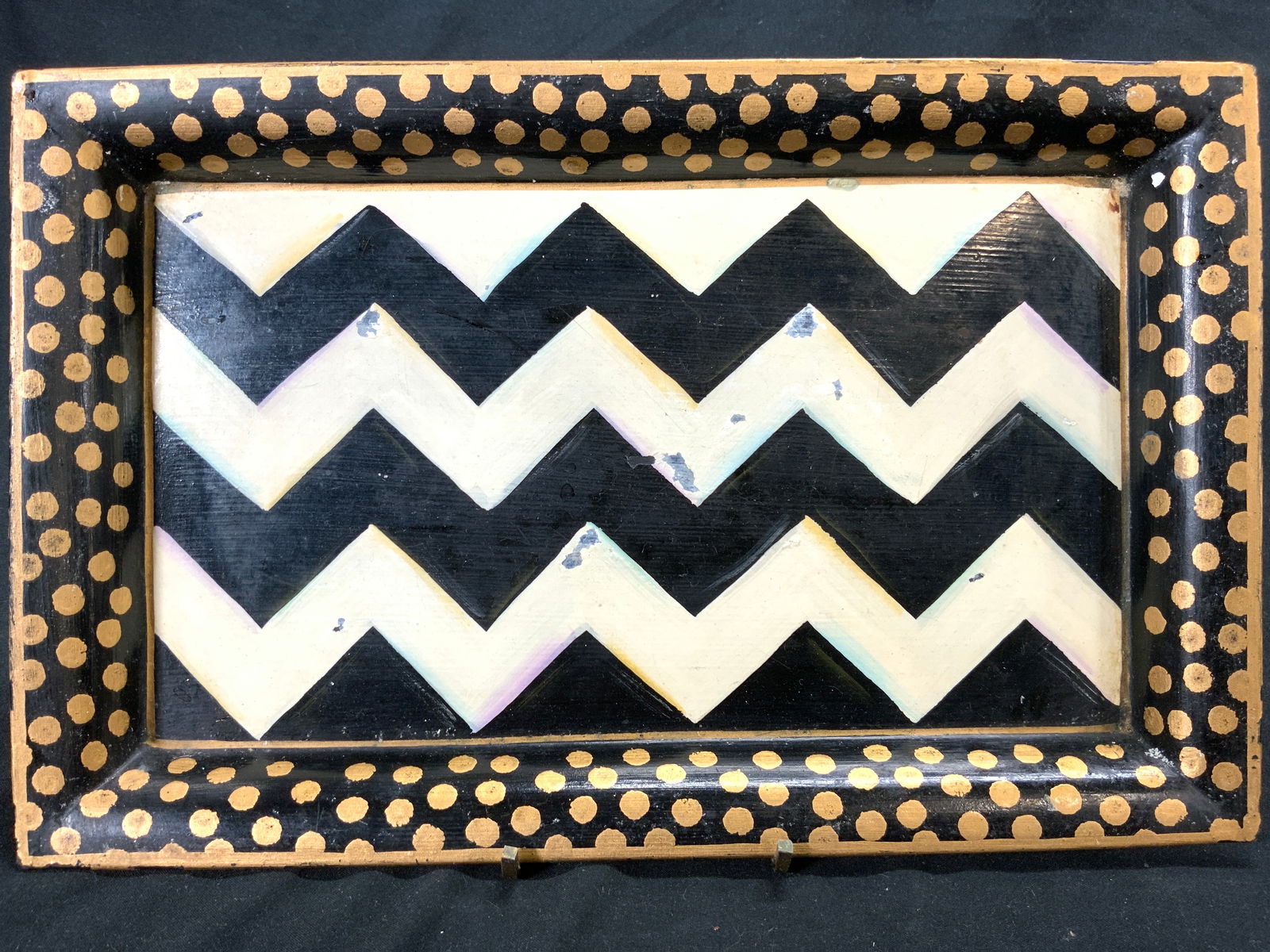 MACKENZIE CHILDS Hand Painted Toleware Tray (1 of 6)