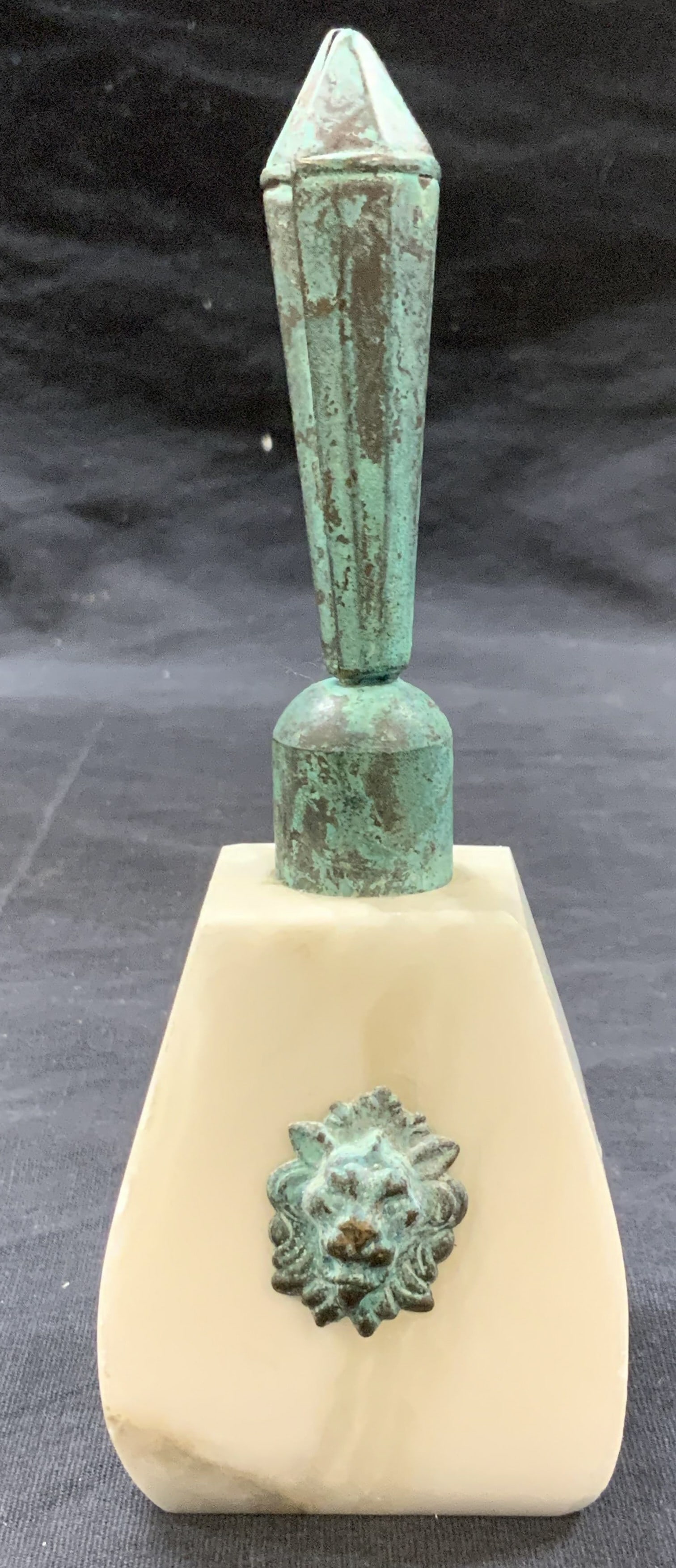 Soapstone Bell Form Paperweight w Lion Head (1 of 6)