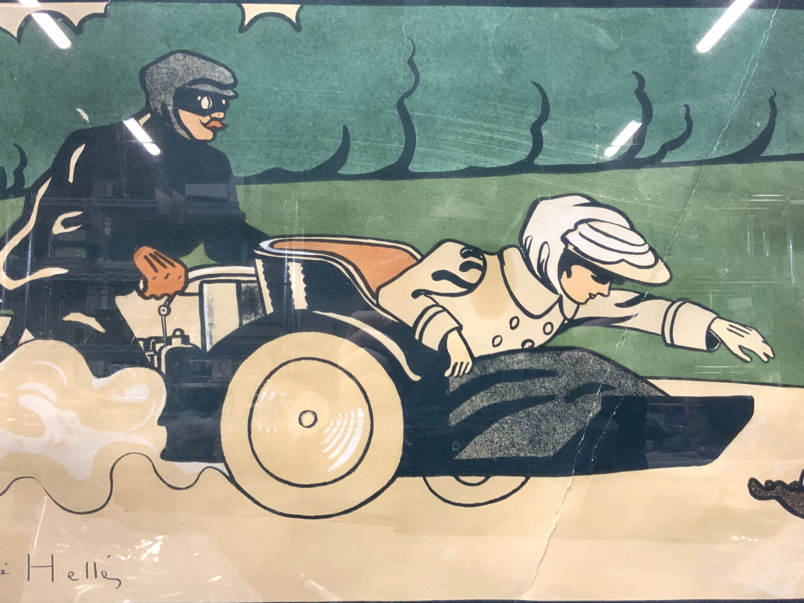 Vtng Andre Helle Rabbit Racing Illustration Litho (1 of 11)