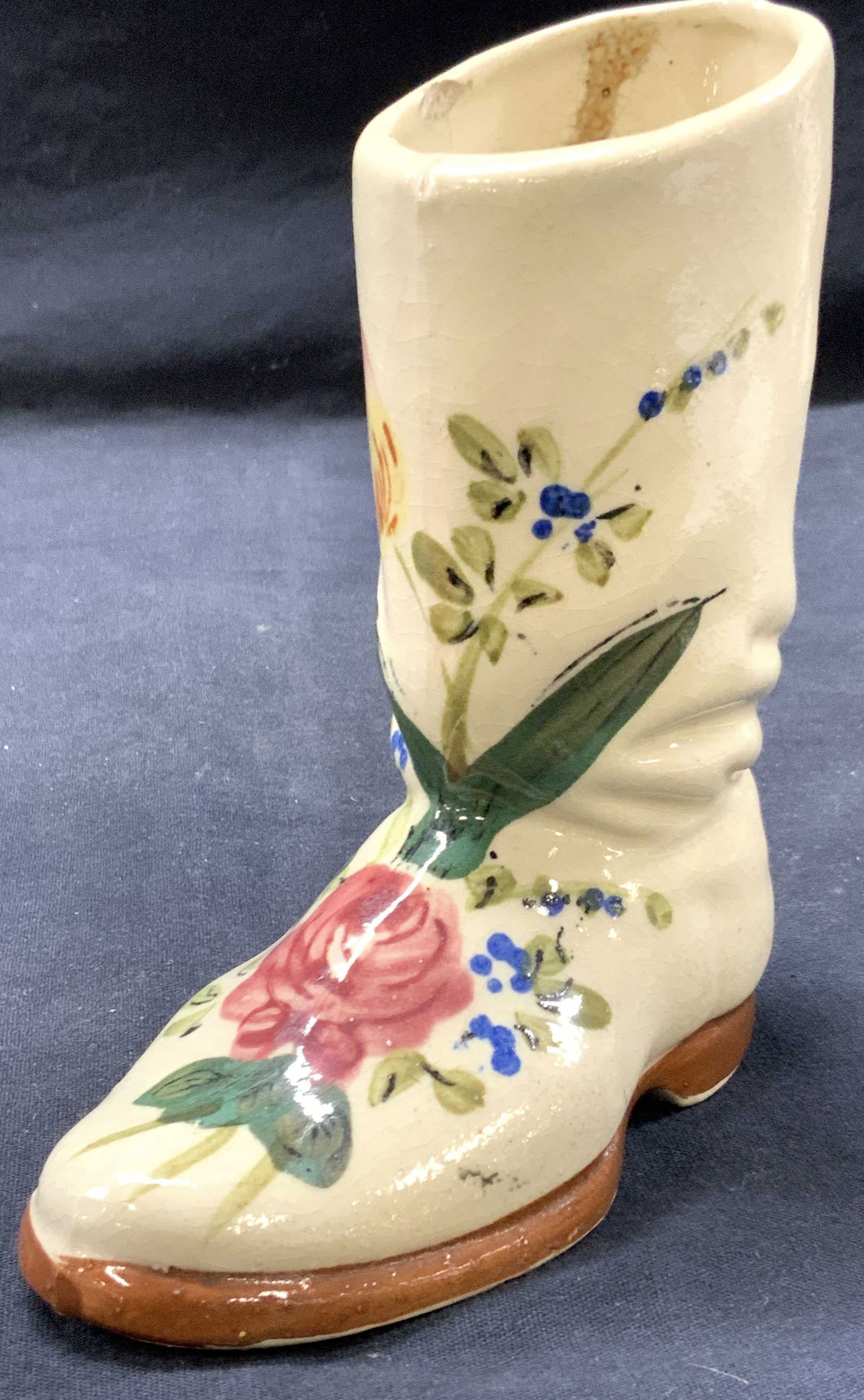 Stamped Vintage Ceramic Painted Boot Sculpture (1 of 8)