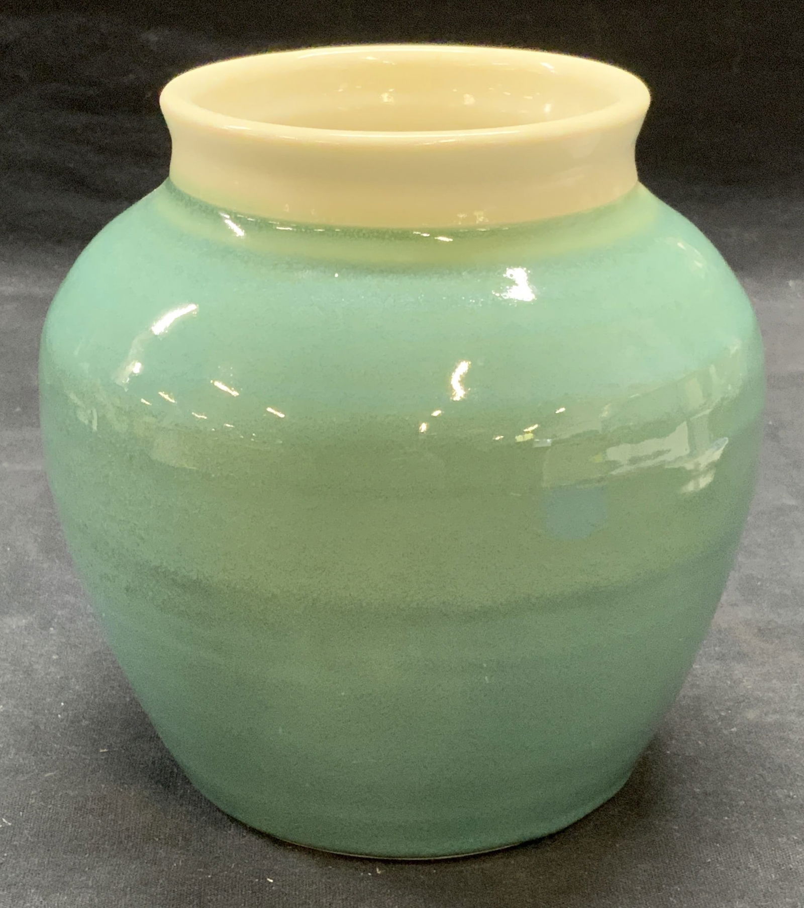 Signed Blue Glaze Ceramic Vase (1 of 6)