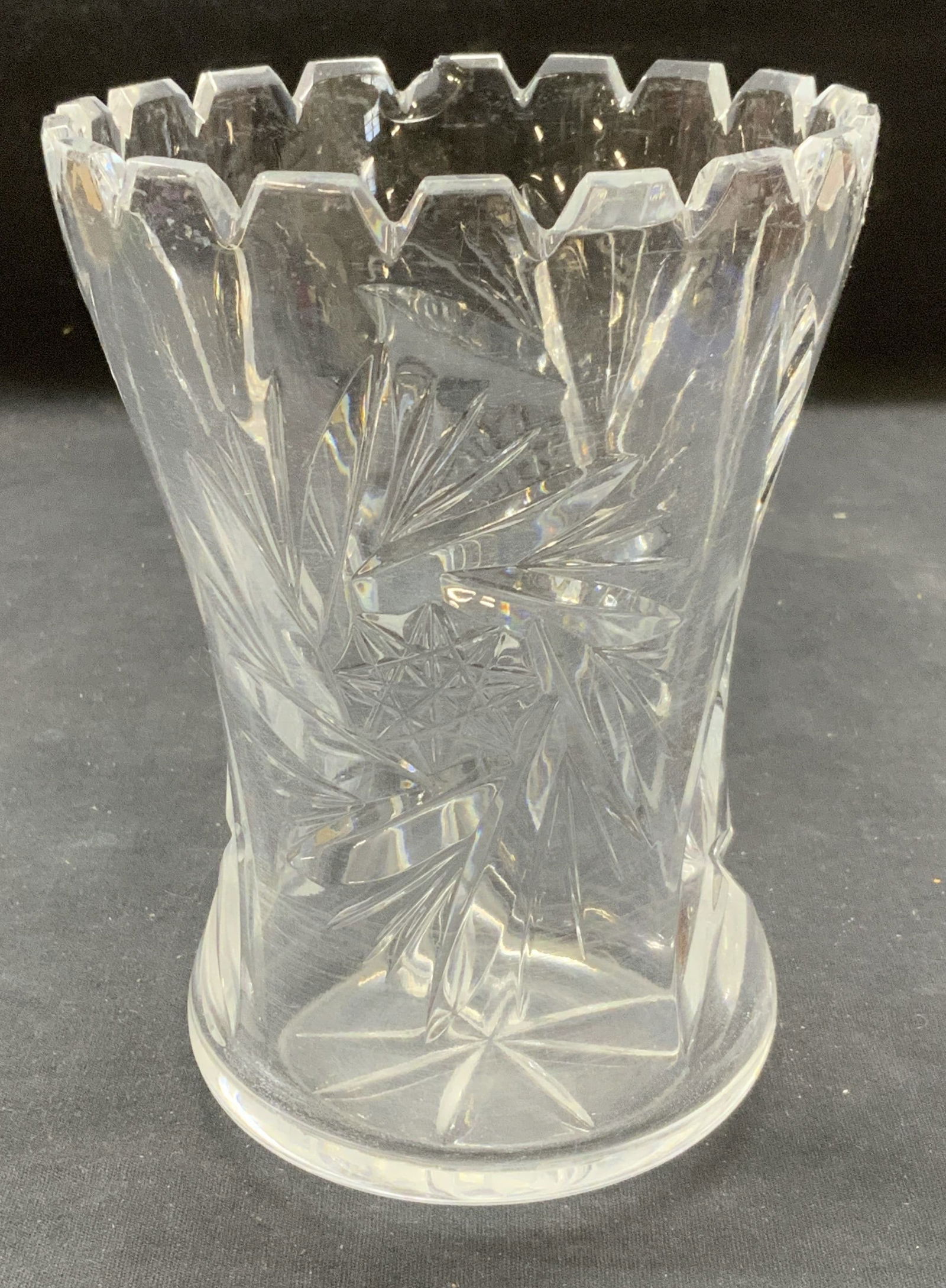Vintage Cut Crystal Starburst Vase (1 of 7)