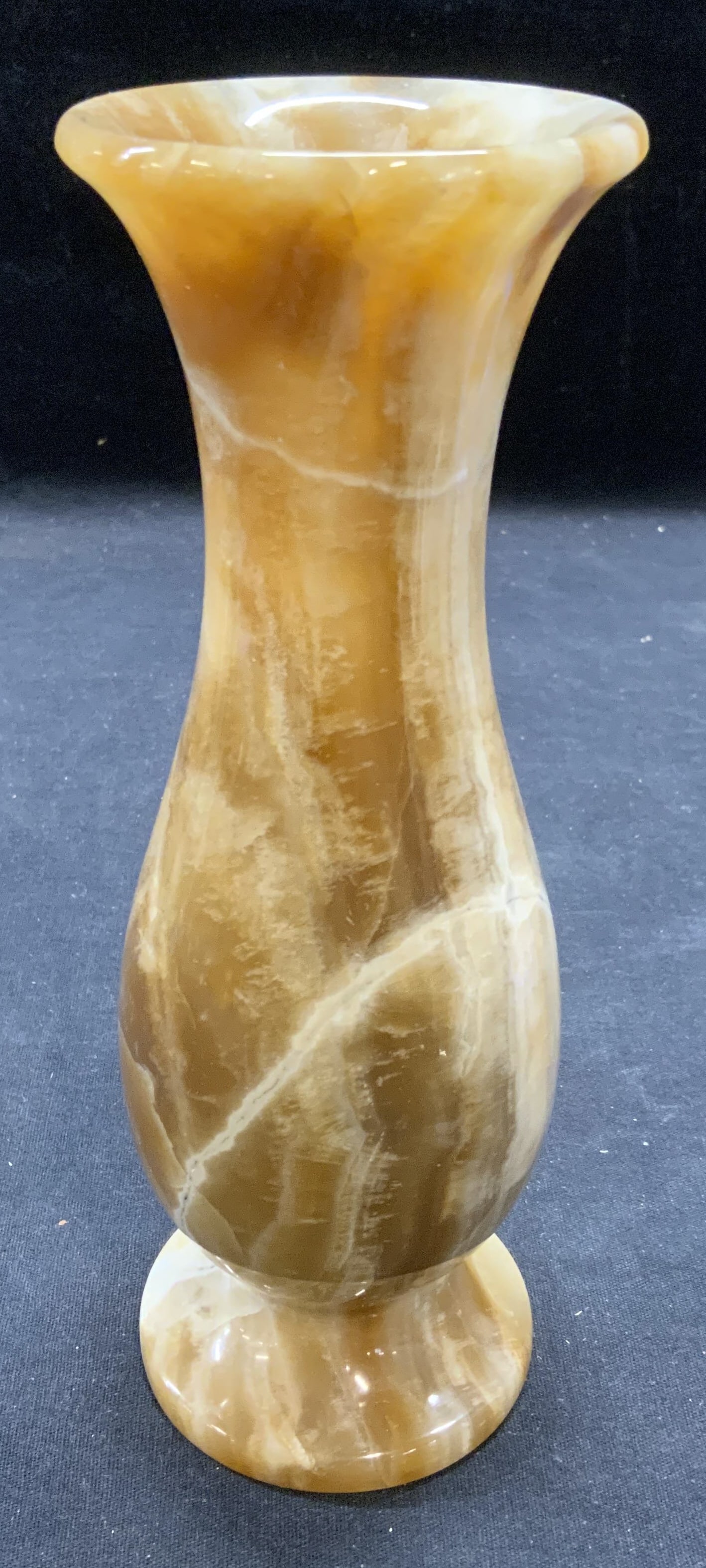 Tan Heavy Weight Carved Stone Vase (1 of 6)
