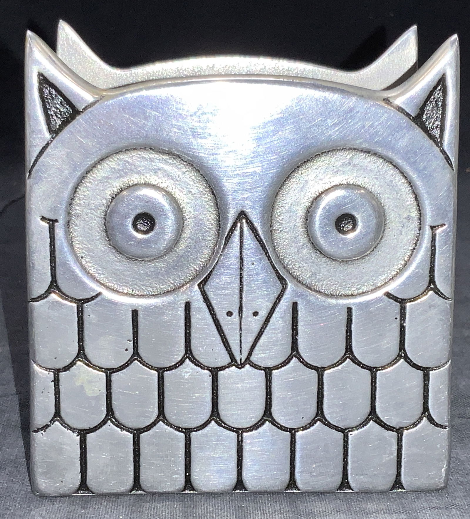 Etched Silver Tnd Owl Figural Napkin Holder (1 of 6)