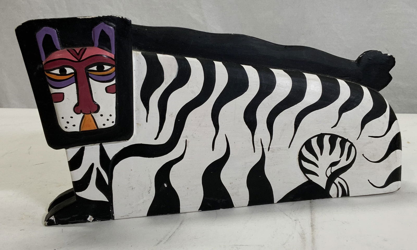 Folk Art Painted Wooden Tiger Figural (1 of 6)