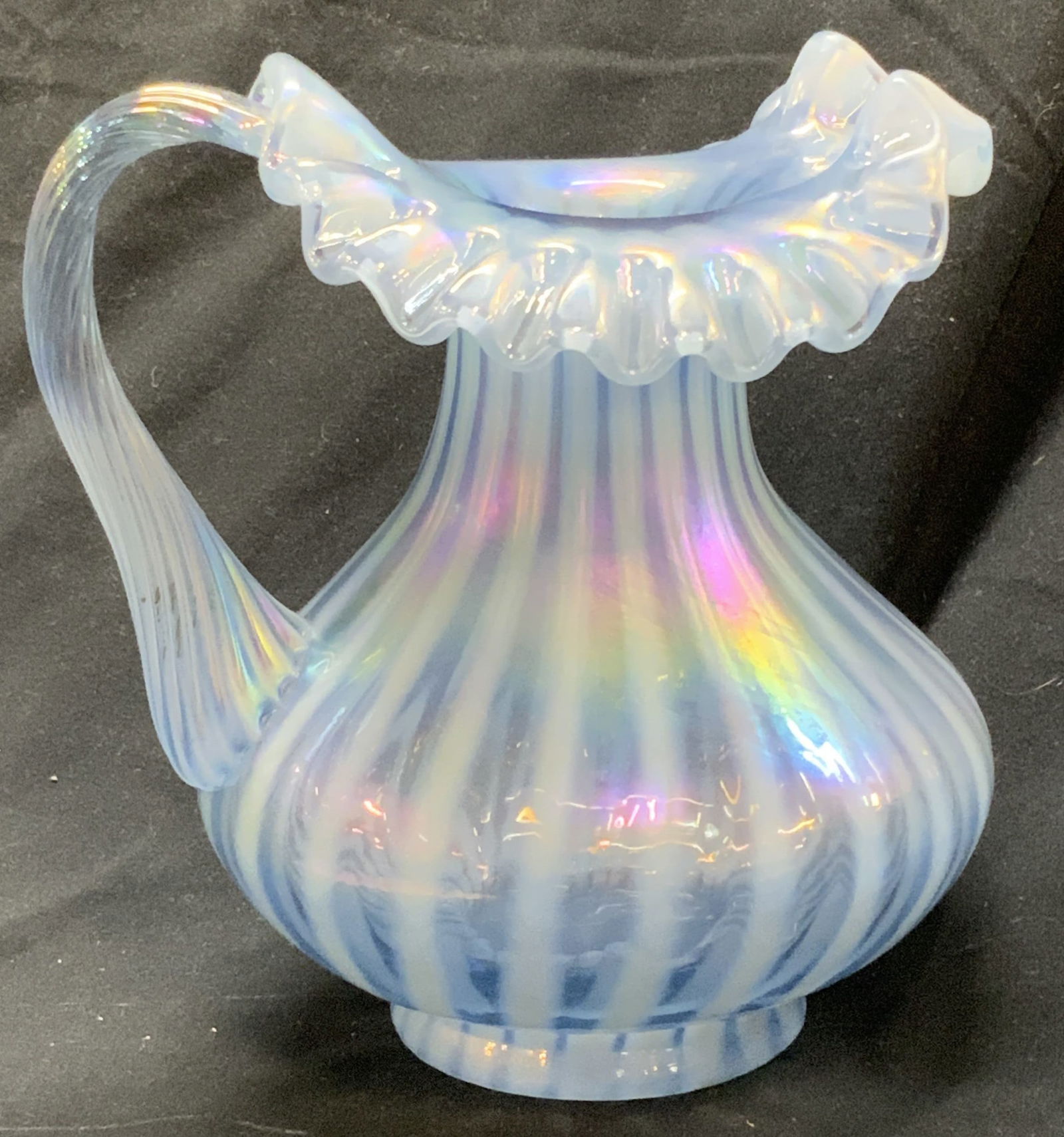 Iridescent Baby Blue Art Glass Vessel (1 of 6)