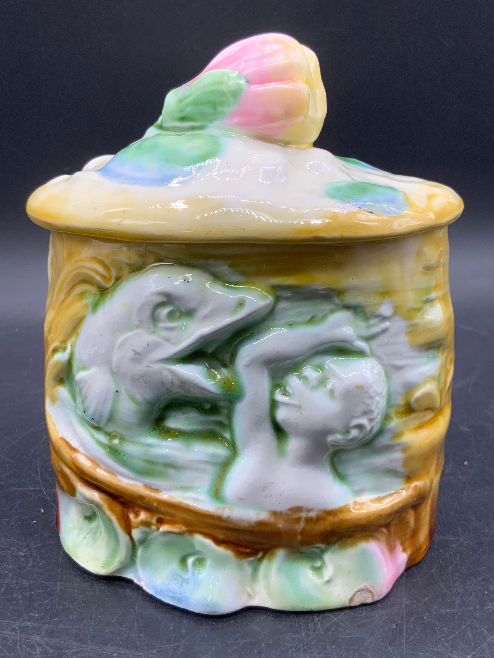 Vintage Hand Painted Ceramic Lidded Jar (1 of 13)