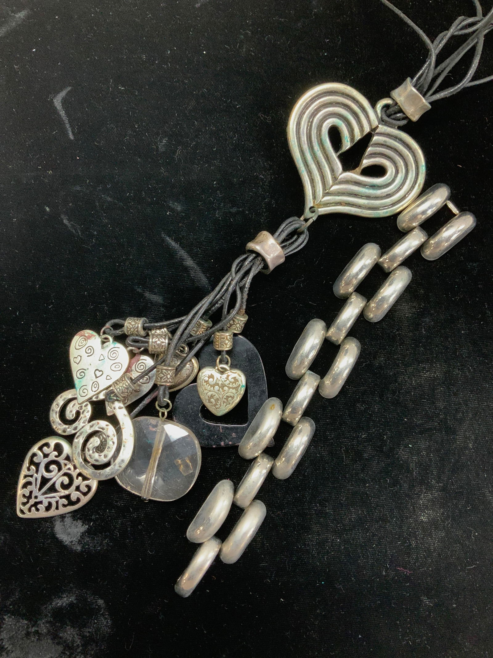 Bohemian Long Tassel Heart Necklace, Bracelet, 2 (1 of 6)