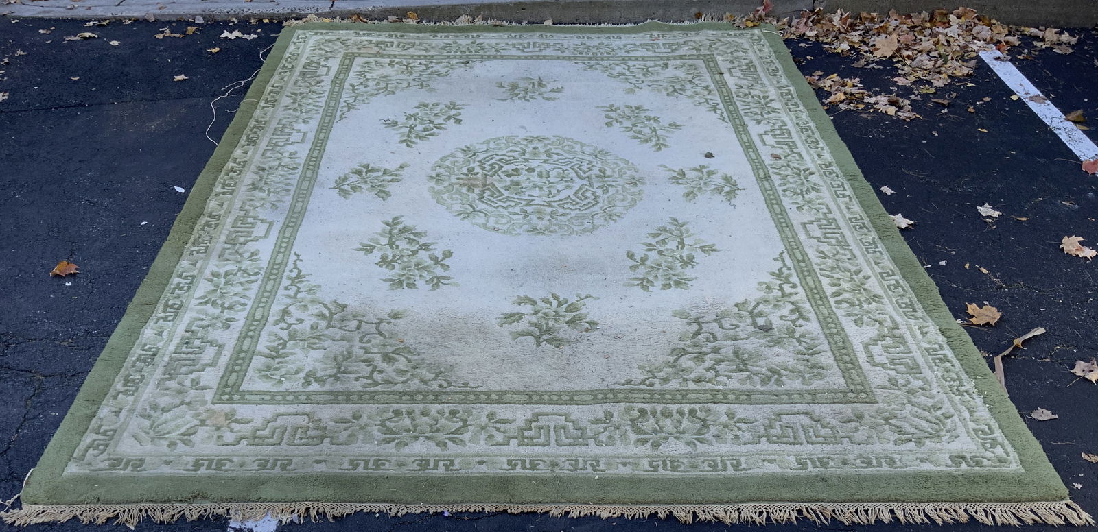 Vintage Room Size Chinese Art Deco Wool Pile Rug (1 of 10)