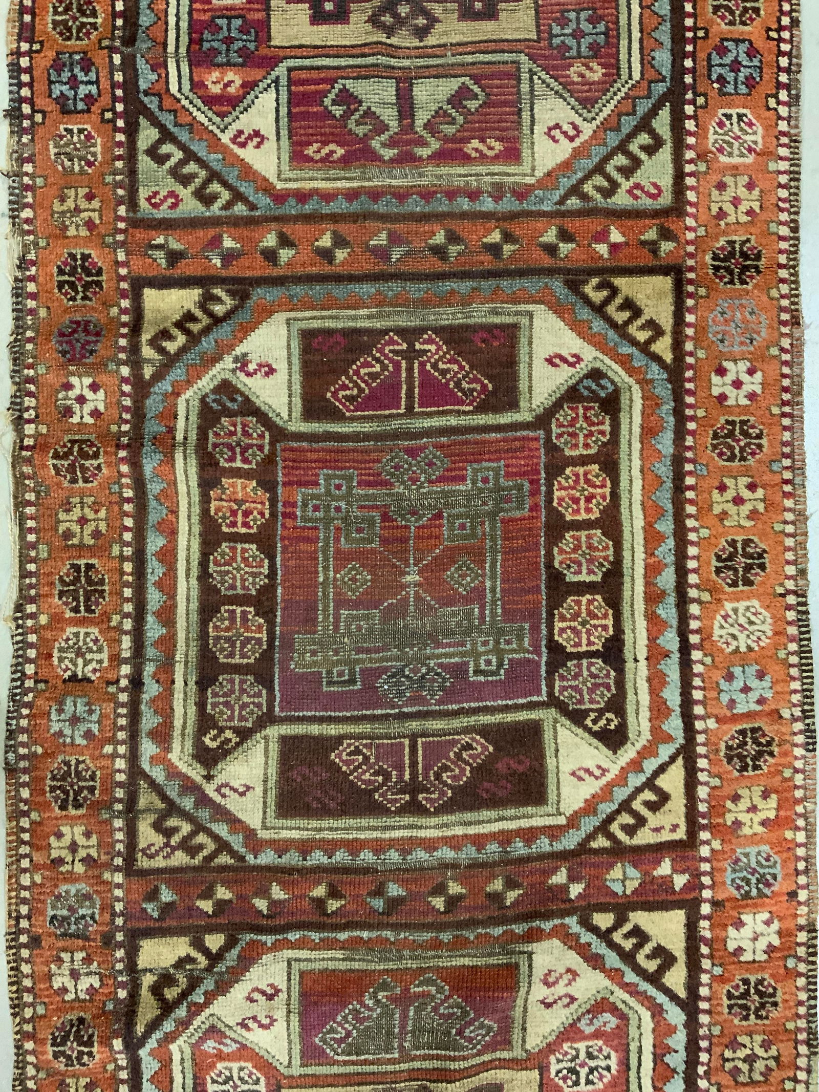 Vtg Anatolian Geometric Oriental H Made Wool Rug (1 of 7)