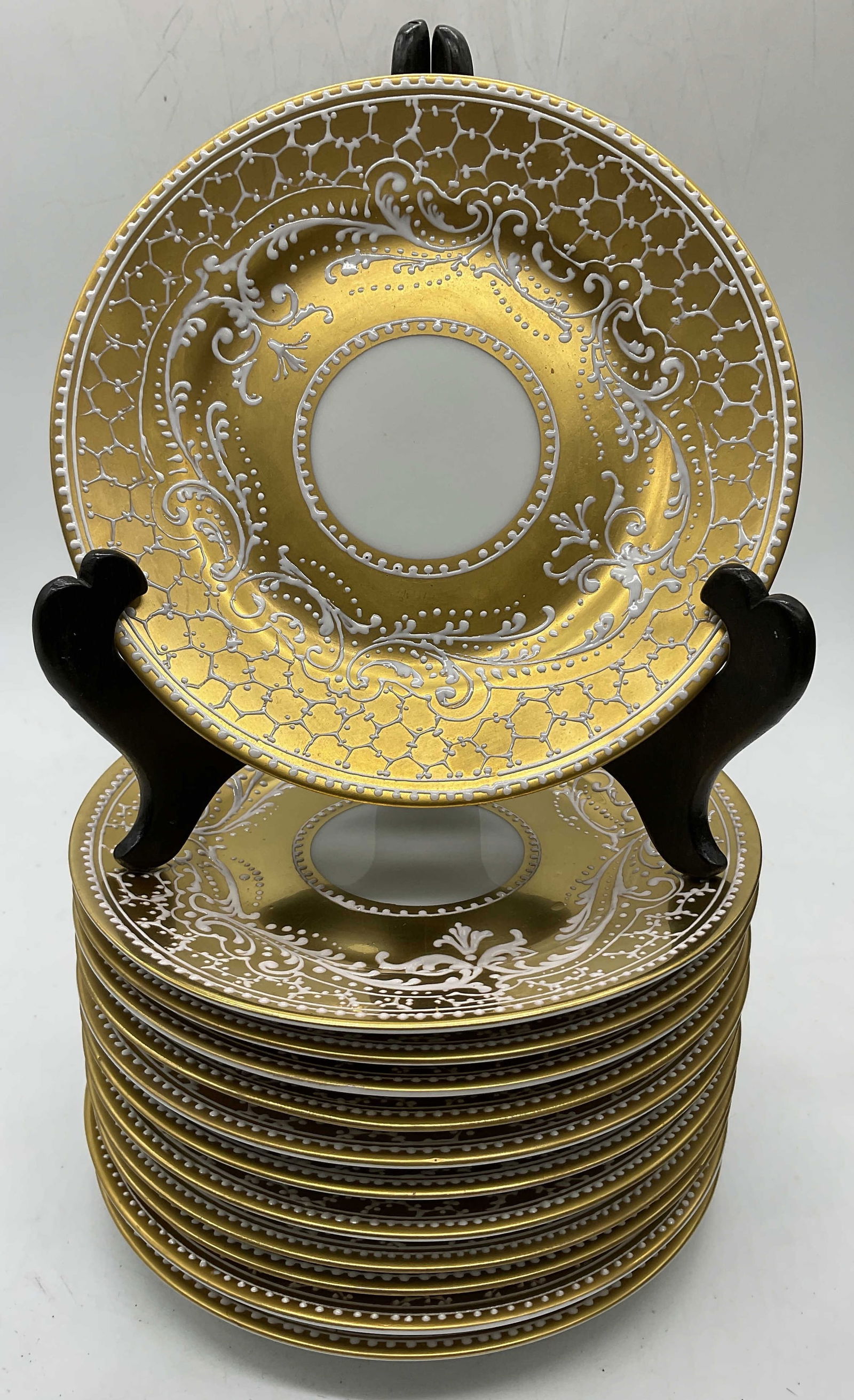 10 TIFFANY & Co Le Tallec Porcelain Saucers FRANCE (1 of 17)