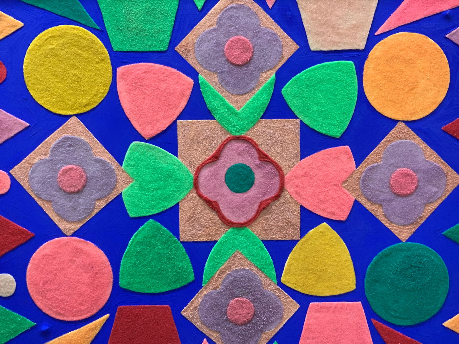 1995 Acrylic & Colored Sand Geometric Artwork (1 of 9)