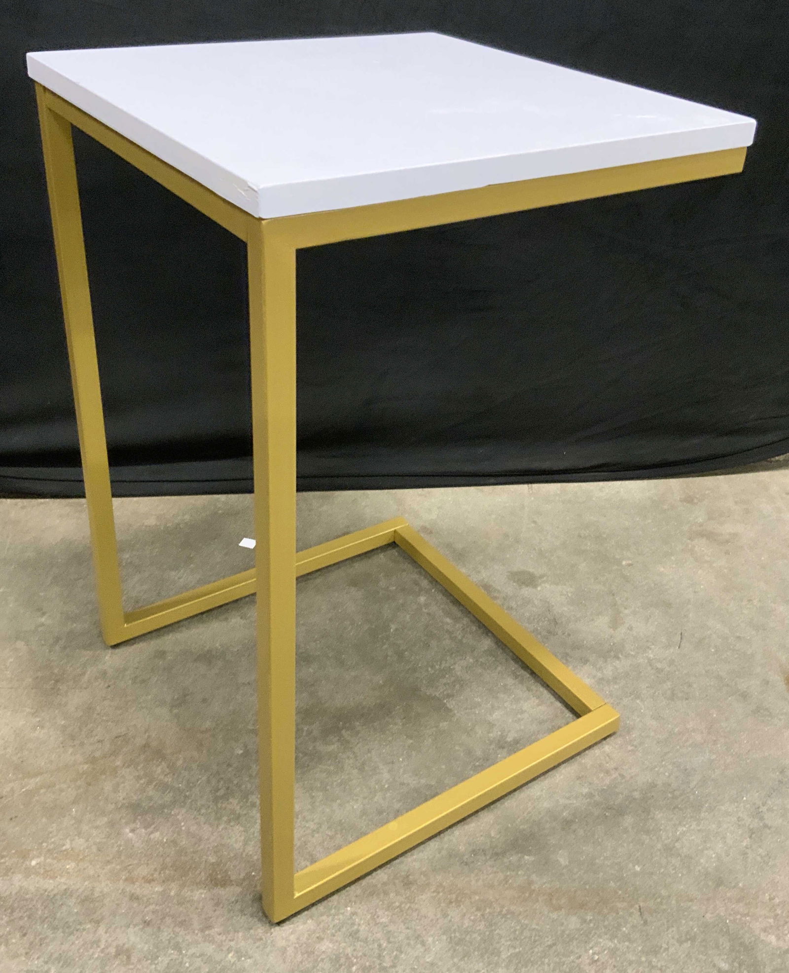 White & Gold Tone C Form Side Table (1 of 8)