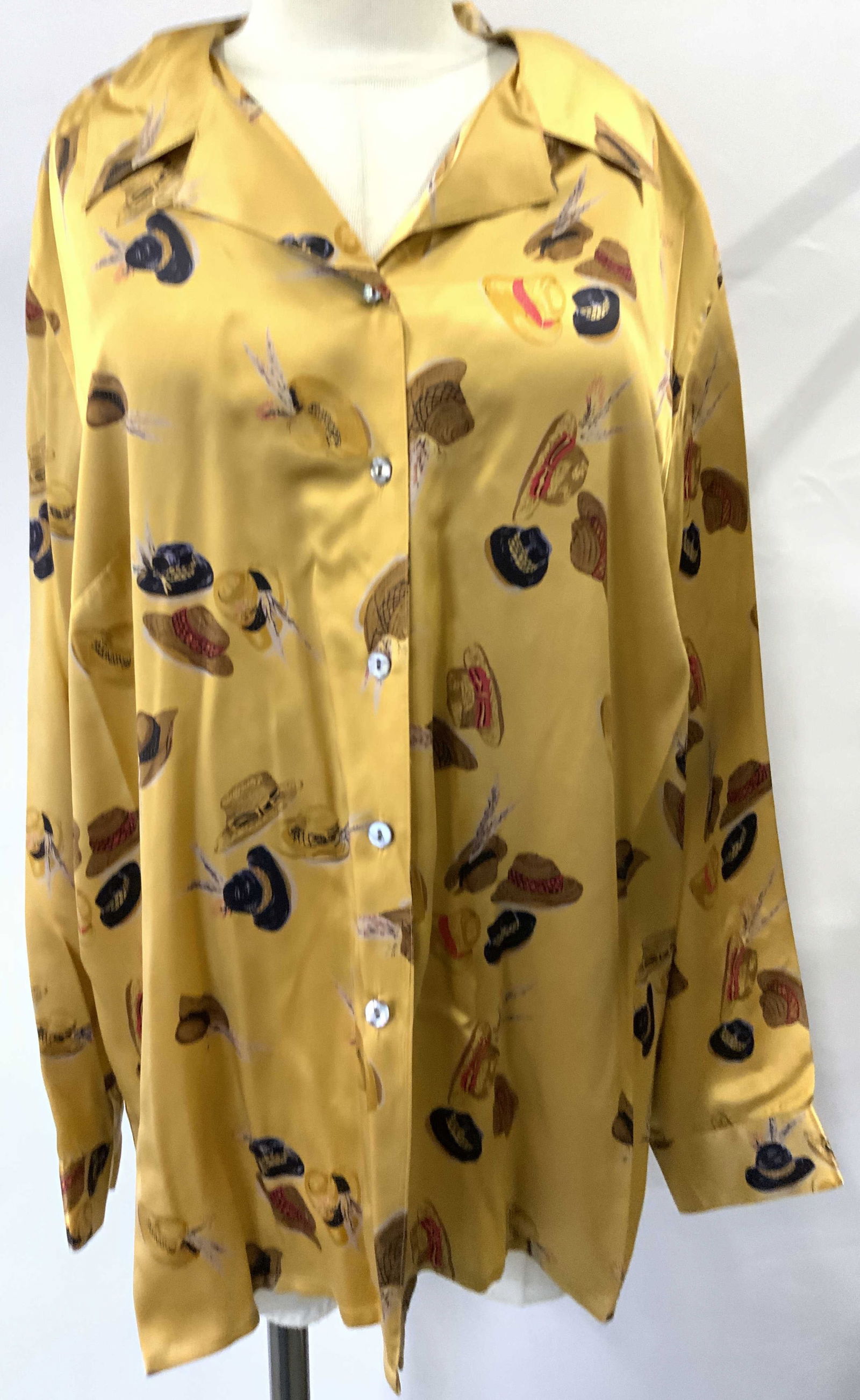 City Silk Woman Novelty Hat Motif Silk Blouse (1 of 8)