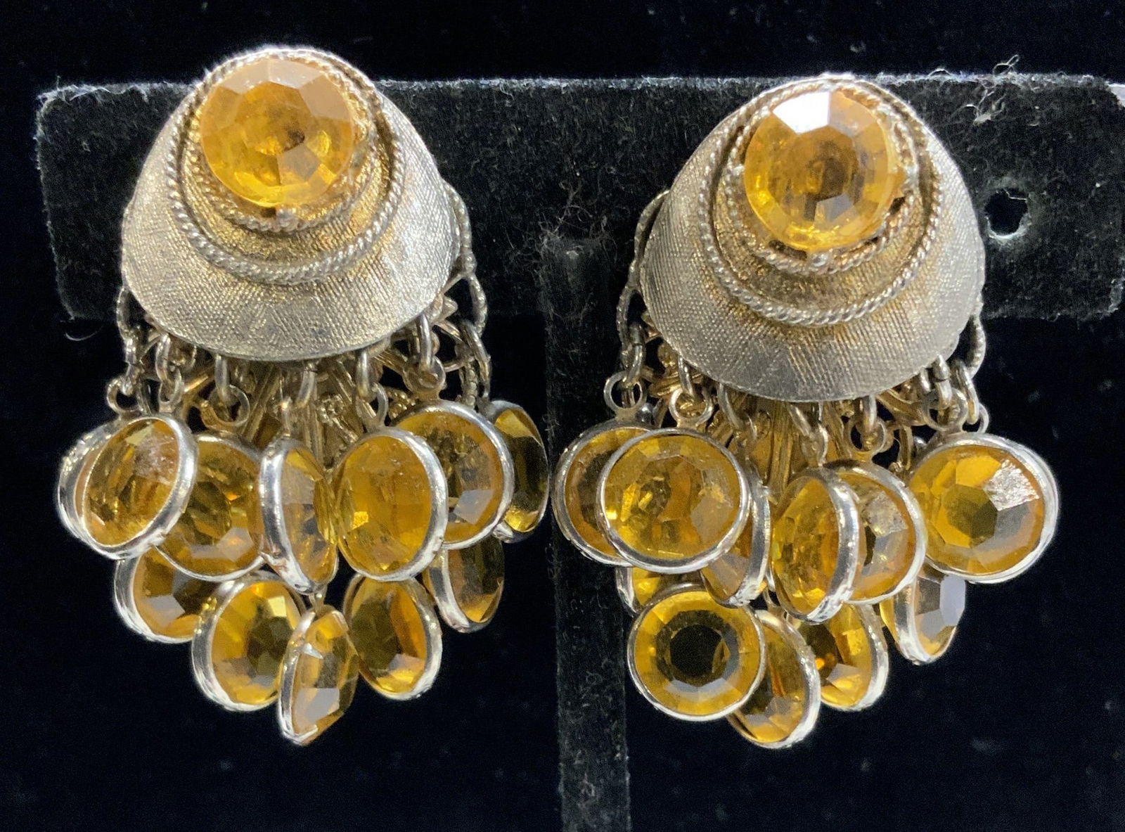 Schiaparelli Yellow Topaz Crystal Clip Earrings (1 of 6)