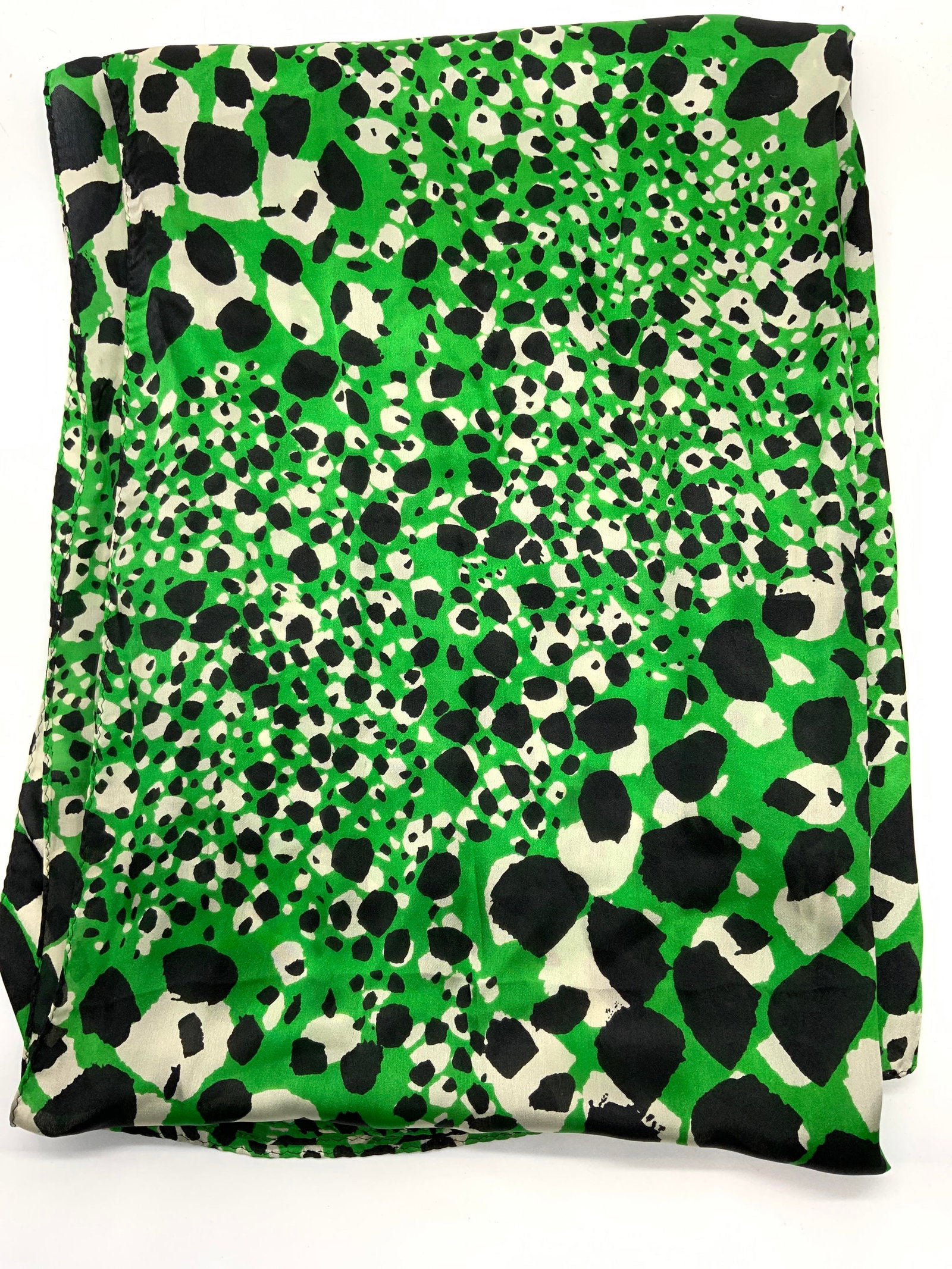 Green Animal Print Silk Scarf/ Shawl (1 of 6)