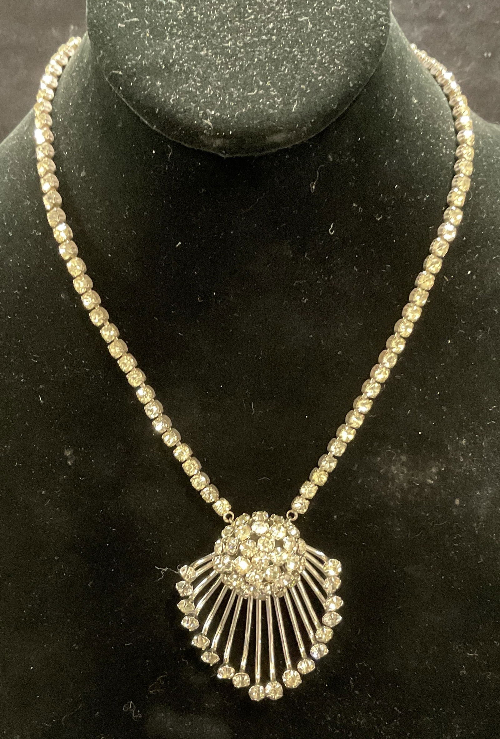 Signed Stanley Silver Tn Crystal Pendant Necklace (1 of 6)