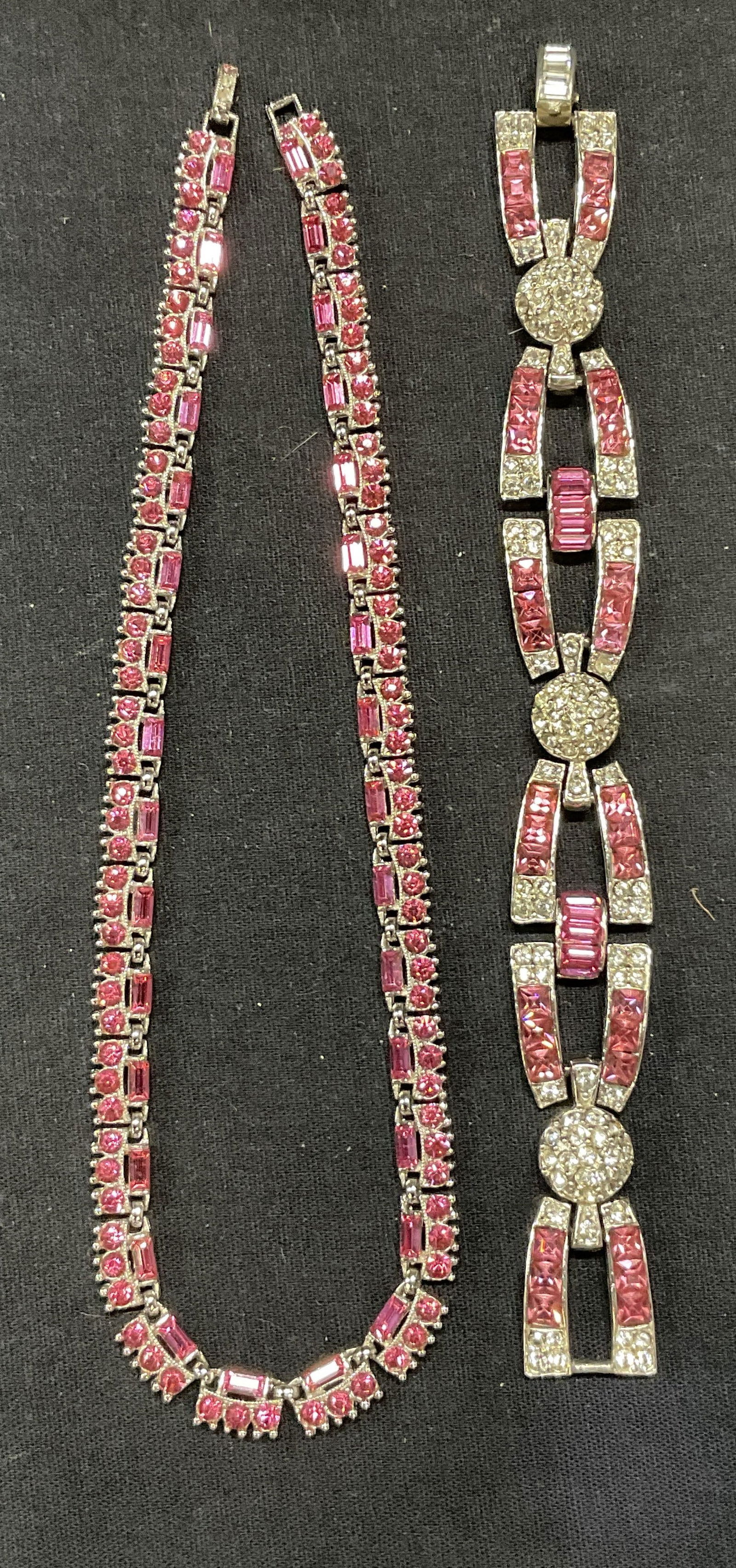 Lot 2 Bogoff & Weiss Pink Crystal Jewelry (1 of 9)
