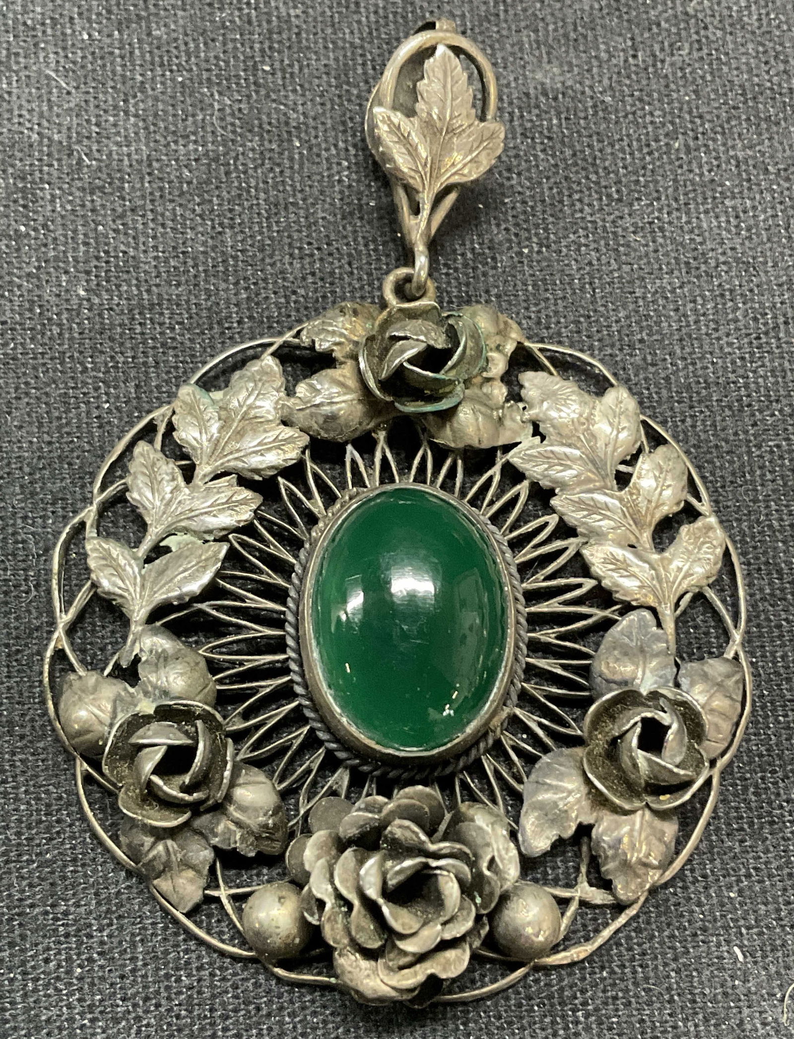 Vintage Peruzzi Sterling Silver Agate Pendant (1 of 6)