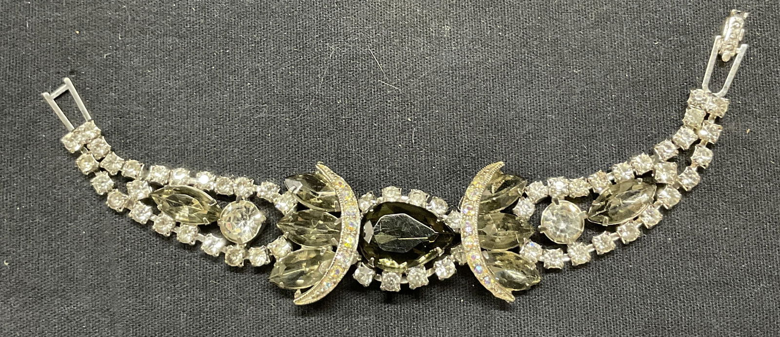 Vintage Silver Tone Crescent Moon Bracelet (1 of 6)