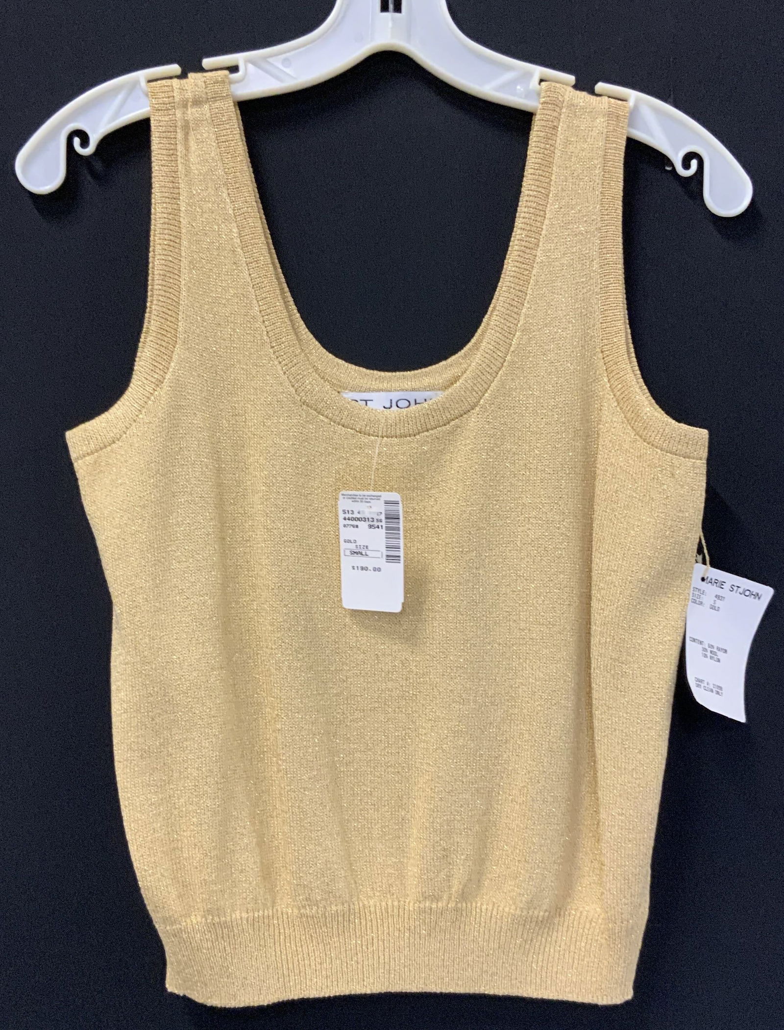 St. John Metallic Gold Knit Evening Tank USA NWT (1 of 6)